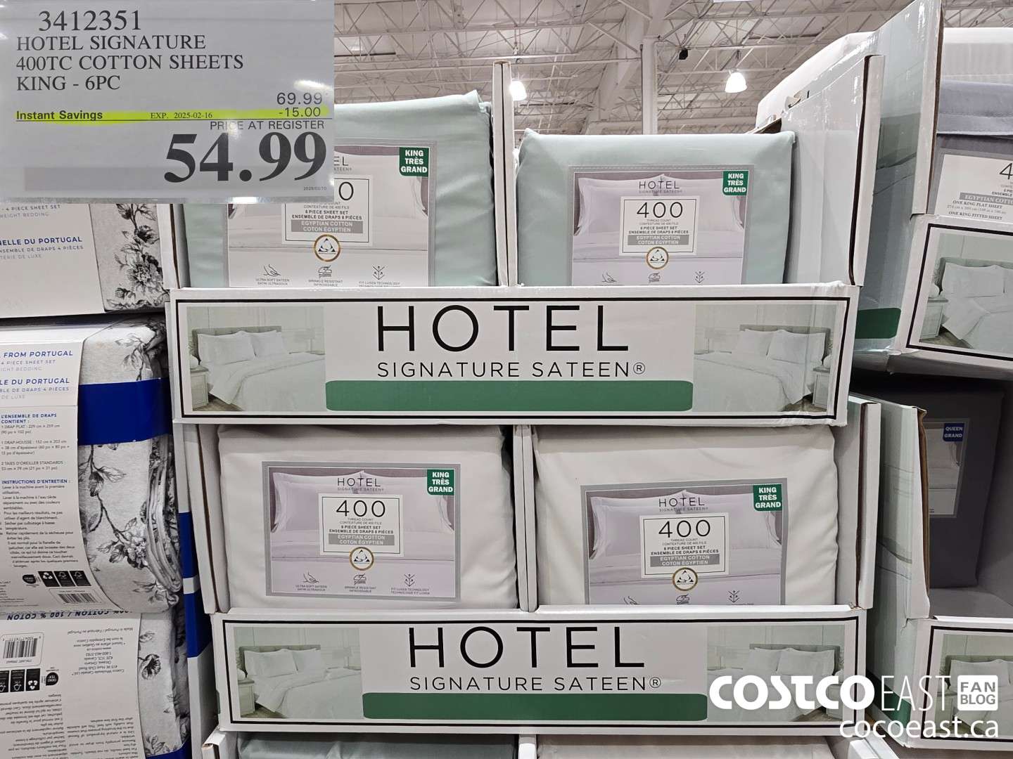 3412351 HOTEL SIGNATURE 400TC COTTON SHEETS KING - 6 PC ($15.00 INSTANT SAVINGS EXPIRES ON 2024-02-16) $54.99