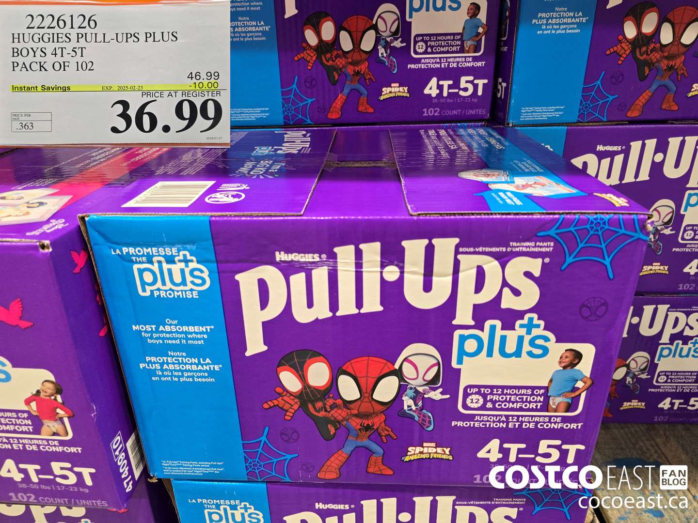 2226126 HUGGIES PULL-UPS PLUS BOYS 4T-5T PACK OF 102 ($10.00 INSTANT SAVINGS EXPIRES ON 2025-02-23) $36.99