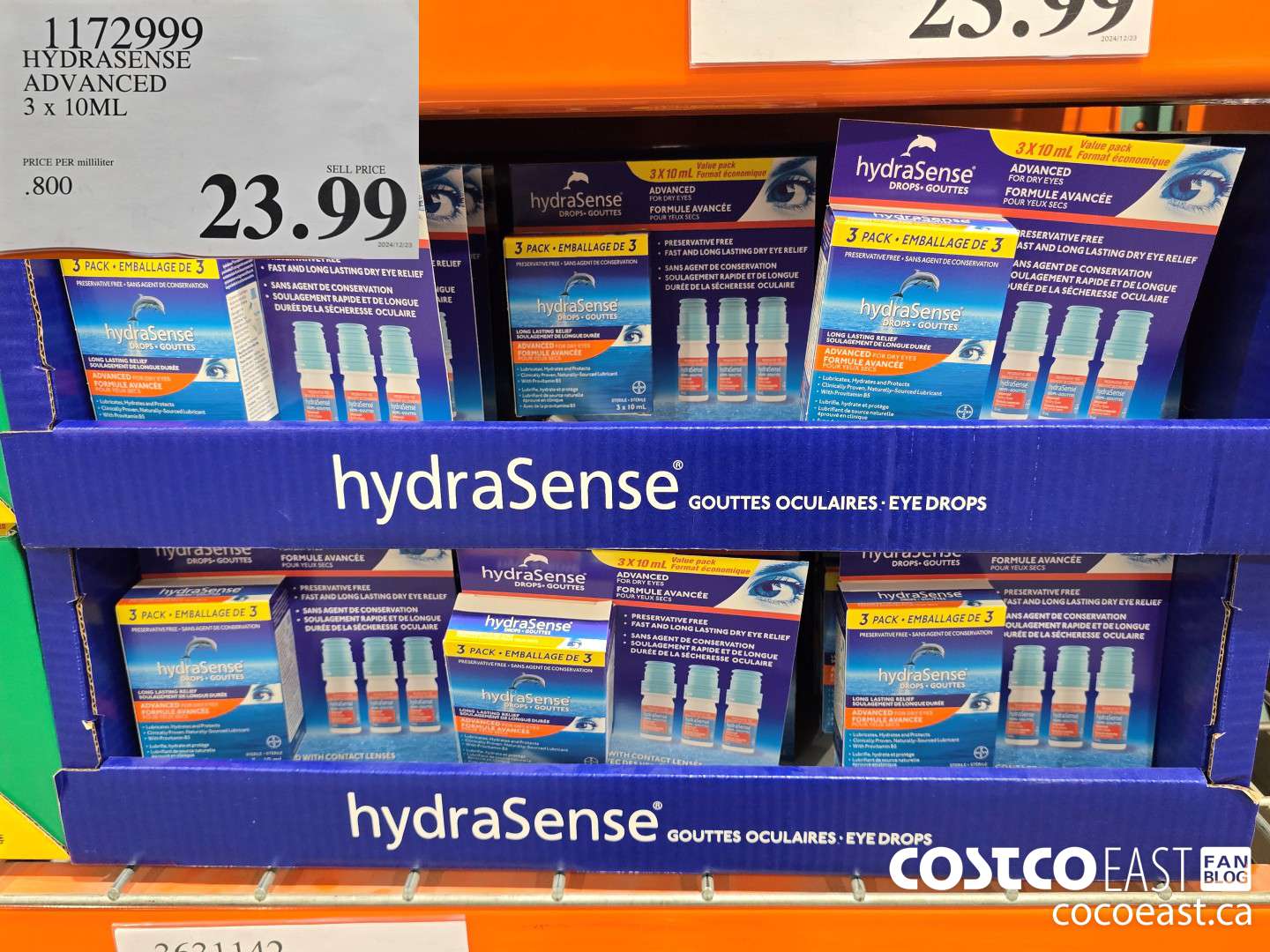 1172999 HYDRASENSE ADVANCED 3 x 10ML $23.99