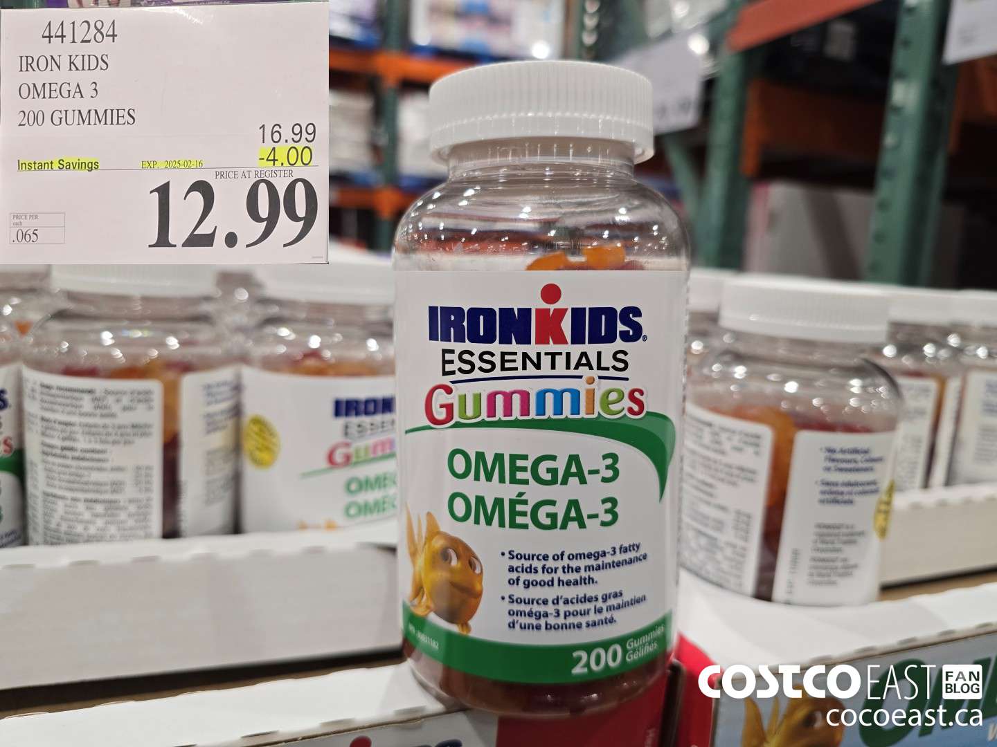 441284 IRON KIDS OMEGA 3 200 GUMMIES ($4.00 INSTANT SAVINGS EXPIRES ON 2025-02-16) $12.99