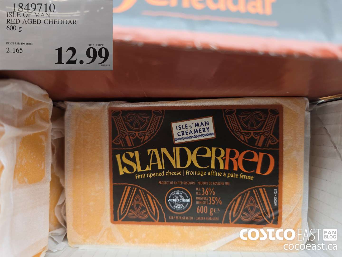 1849710 ISLE OF MAN RED AGED CHEDDAR 600 g $12.99