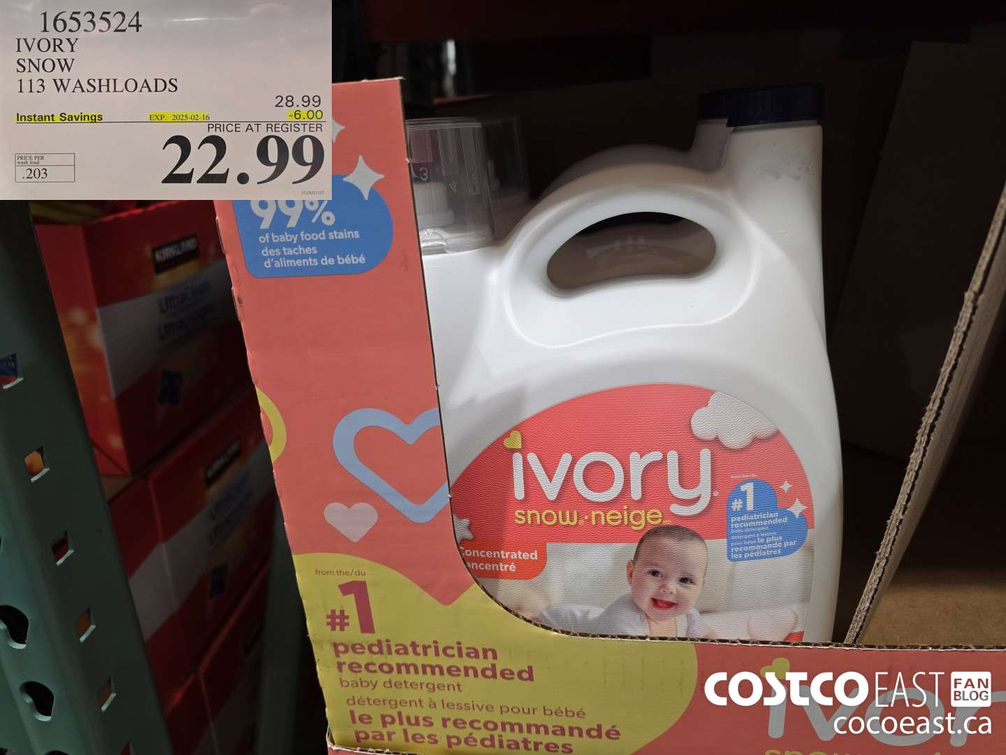 1653524 IVORY SNOW 113 washloads ($6.00 INSTANT SAVINGS EXPIRES ON 2025-02-16) $22.99
