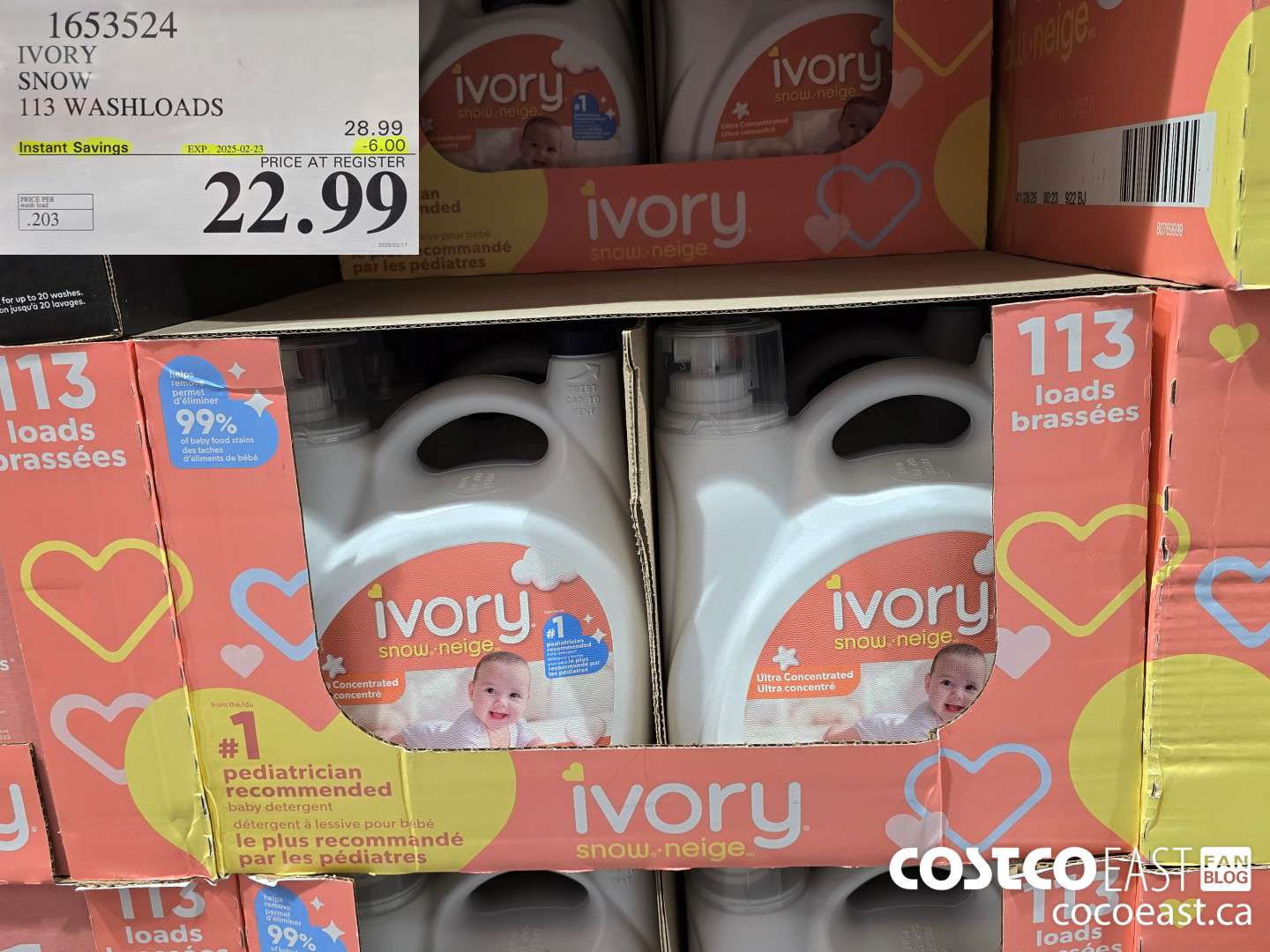 1653524 IVORY SNOW 113 washloads ($6.00 INSTANT SAVINGS EXPIRES ON 2025-02-23) $22.99