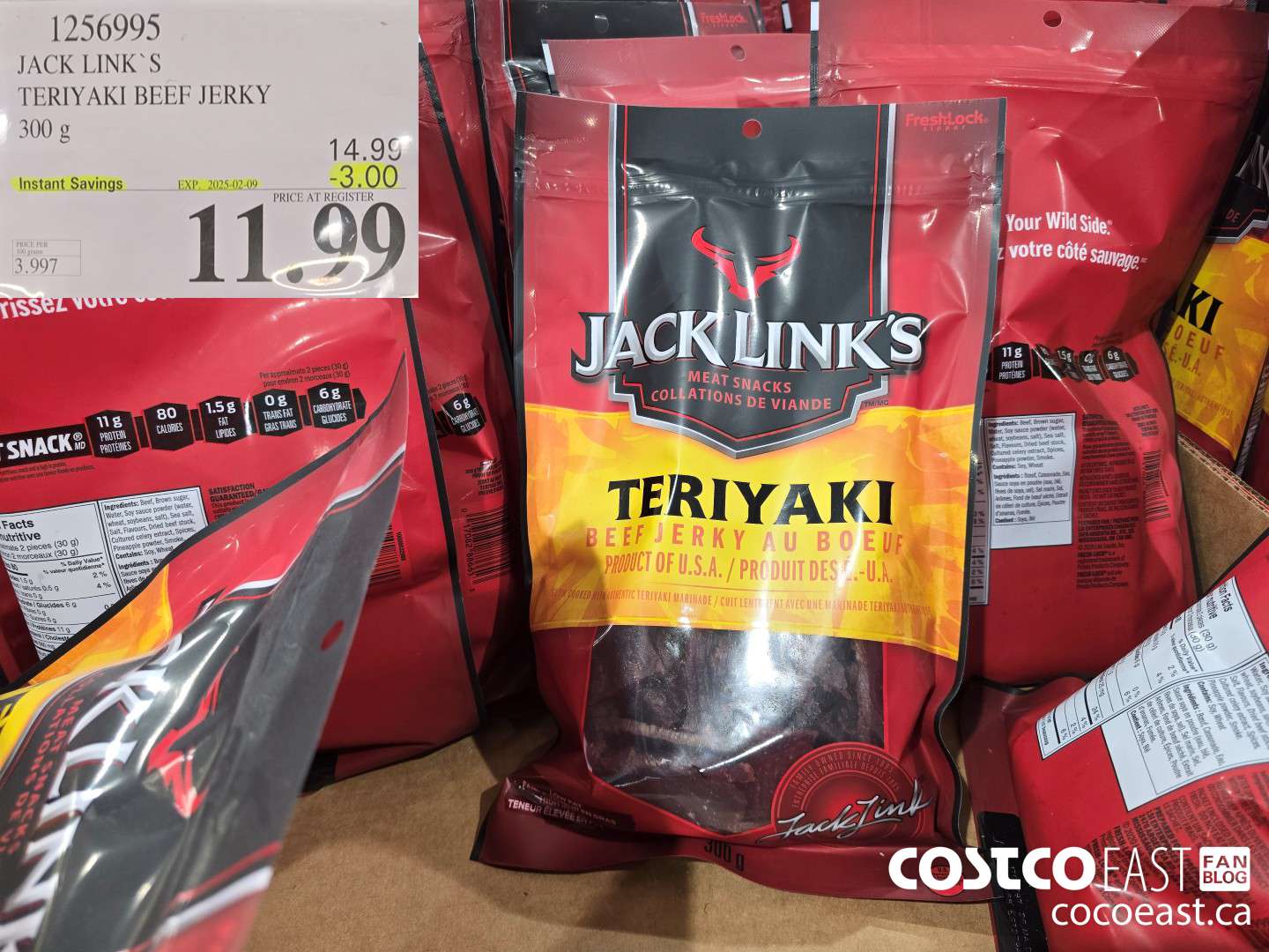 1256995 JACK LINKS TERIYAKI BEEF JERKY 300G ($3.00 INSTANT SAVINGS EXPIRES ON 2025-02-09) $11.99