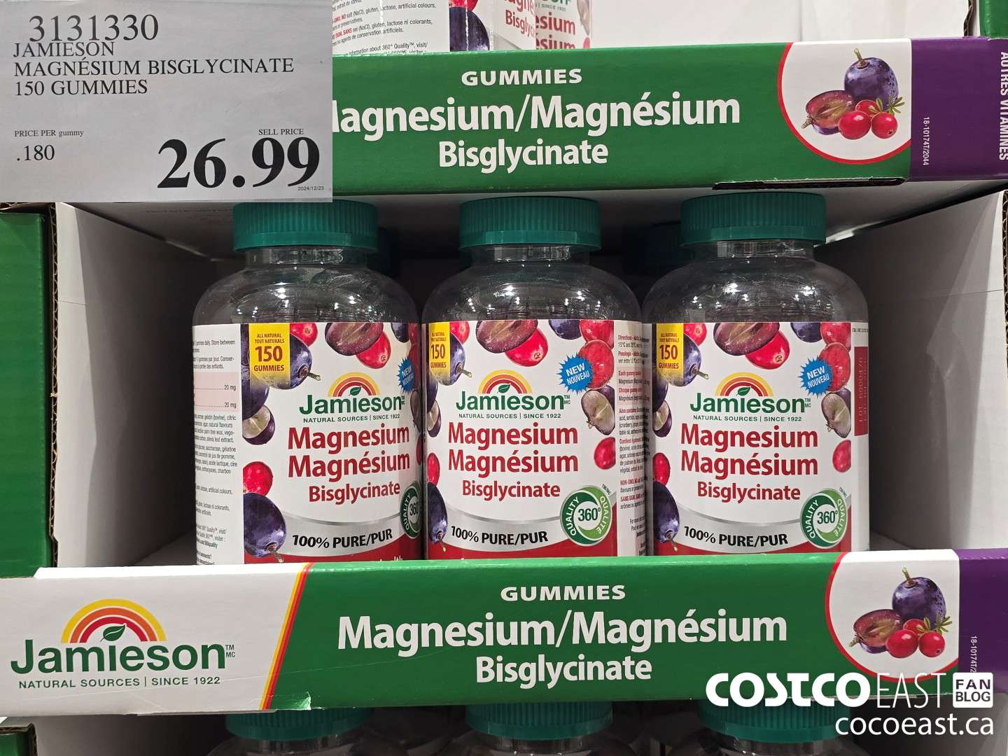 3131330 JAMIESON MAGNESIUM BISGLYCINATE 150 GUMMIES $26.99