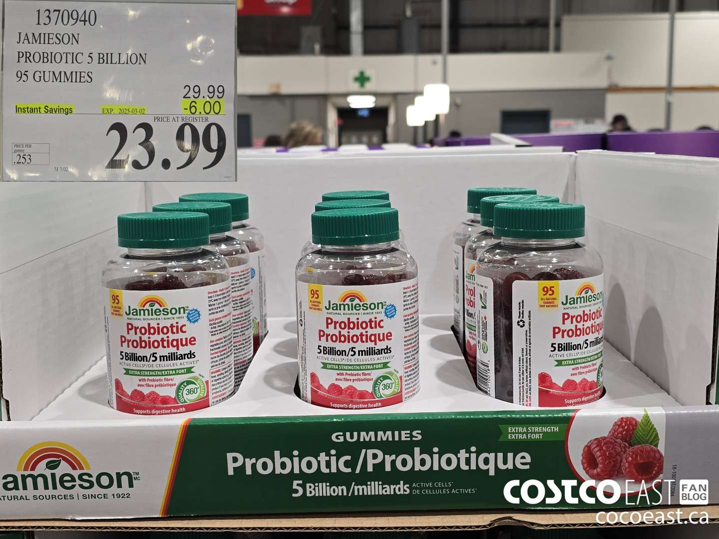 1370940 JAMIESON PROBIOTIC 5 BILLION 95 GUMMIES ($6.00 INSTANT SAVINGS EXPIRES ON 2025-03-02) $23.99