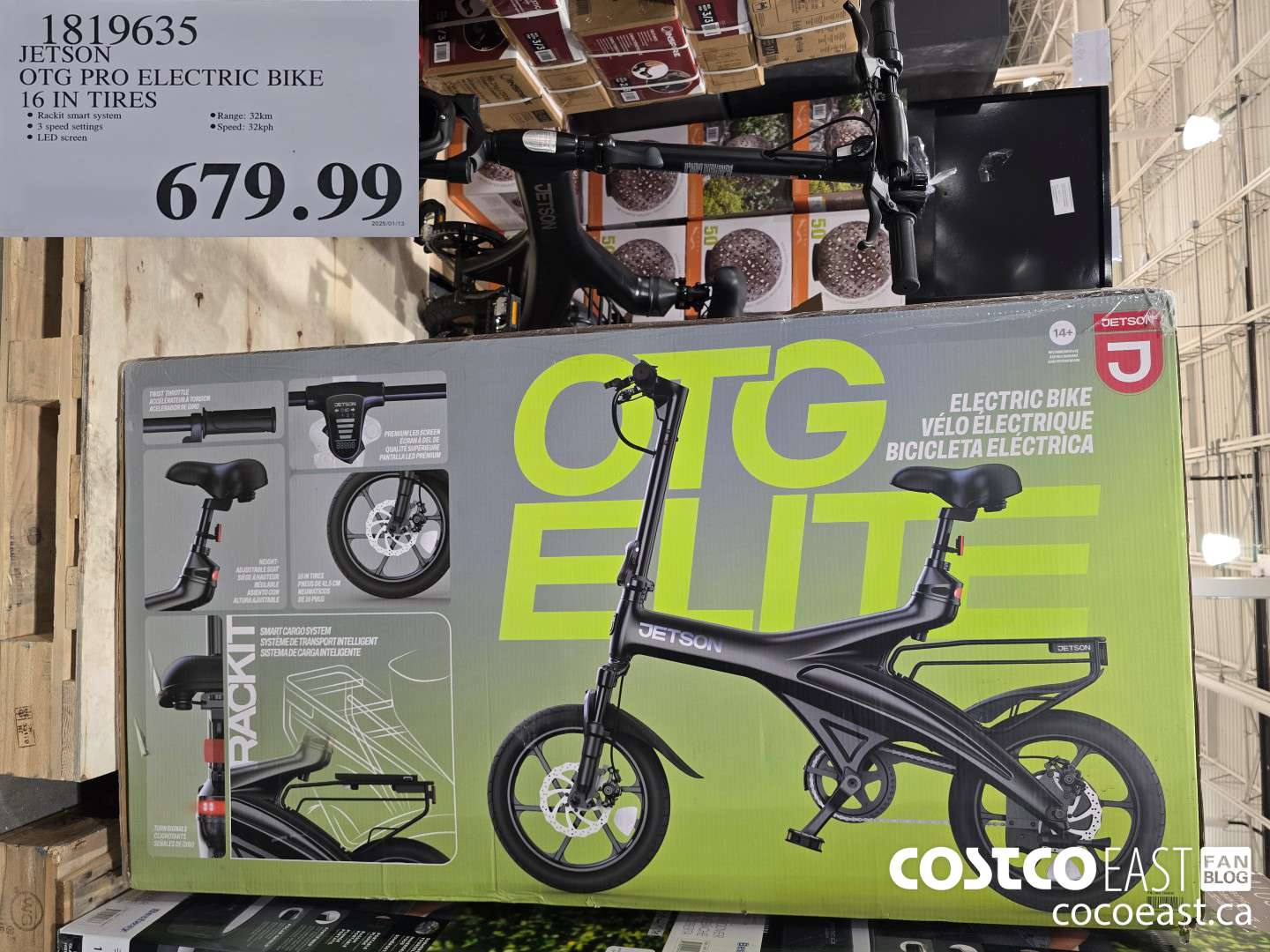1819635 JETSON OTG PRO ELECTRIC BIKE 16 IN TIRES $679.99