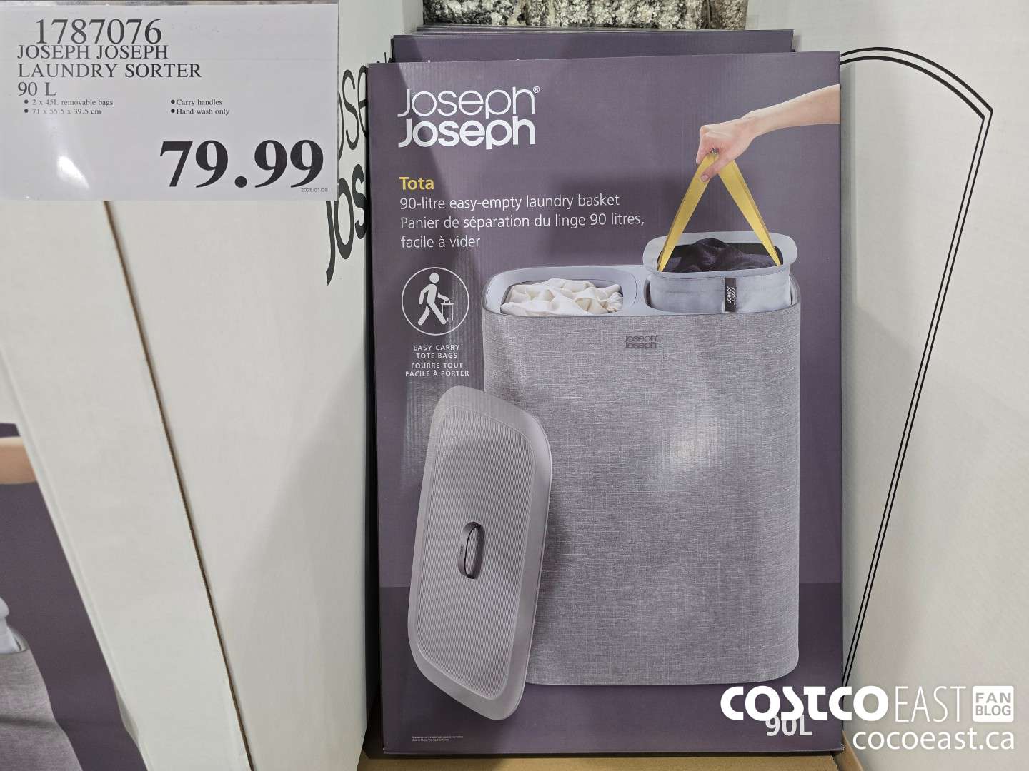 1787076 JOSEPH JOSEPH LAUNDRY SORTER 90 L $79.99