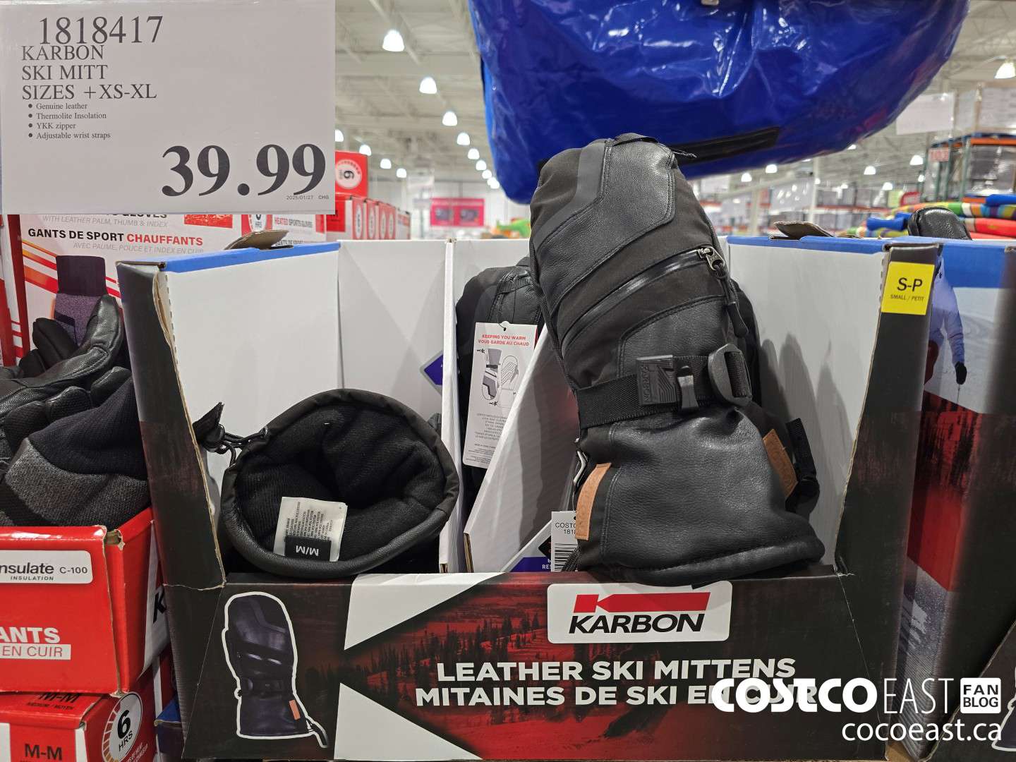 1818417 KARBON SKI MITT SIZES + XS-XL $39.99