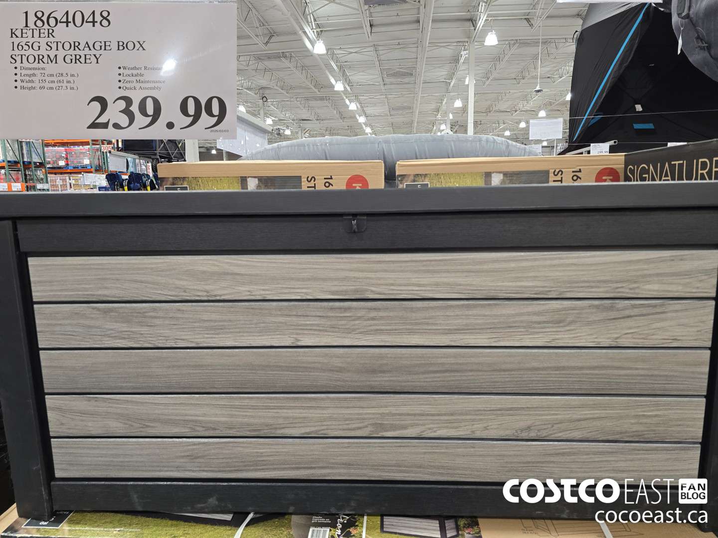 1864048 KETER 165G STORAGE BOX STORM GREY $239.99