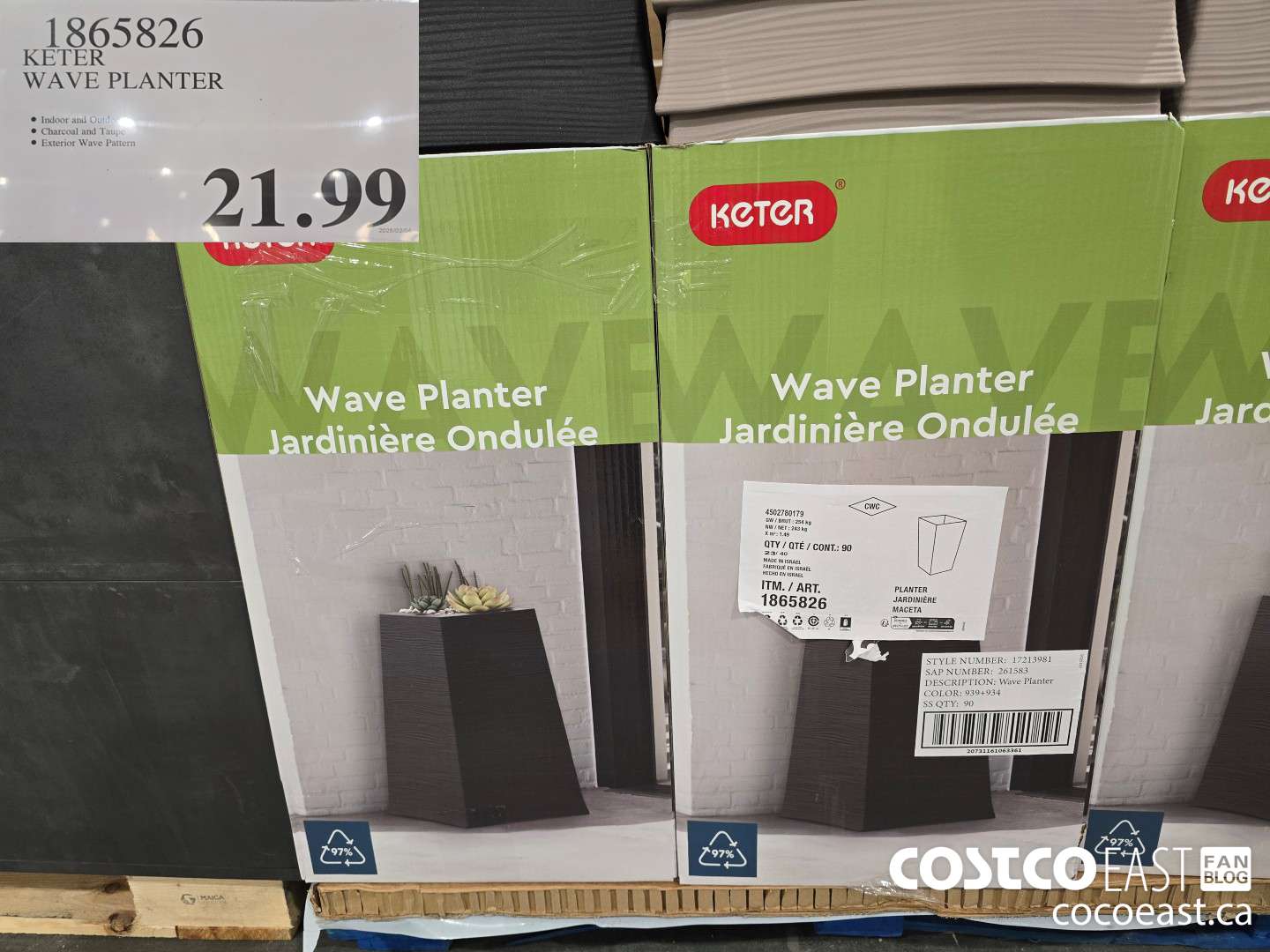 1865826 KETER WAVE PLANTER $21.99