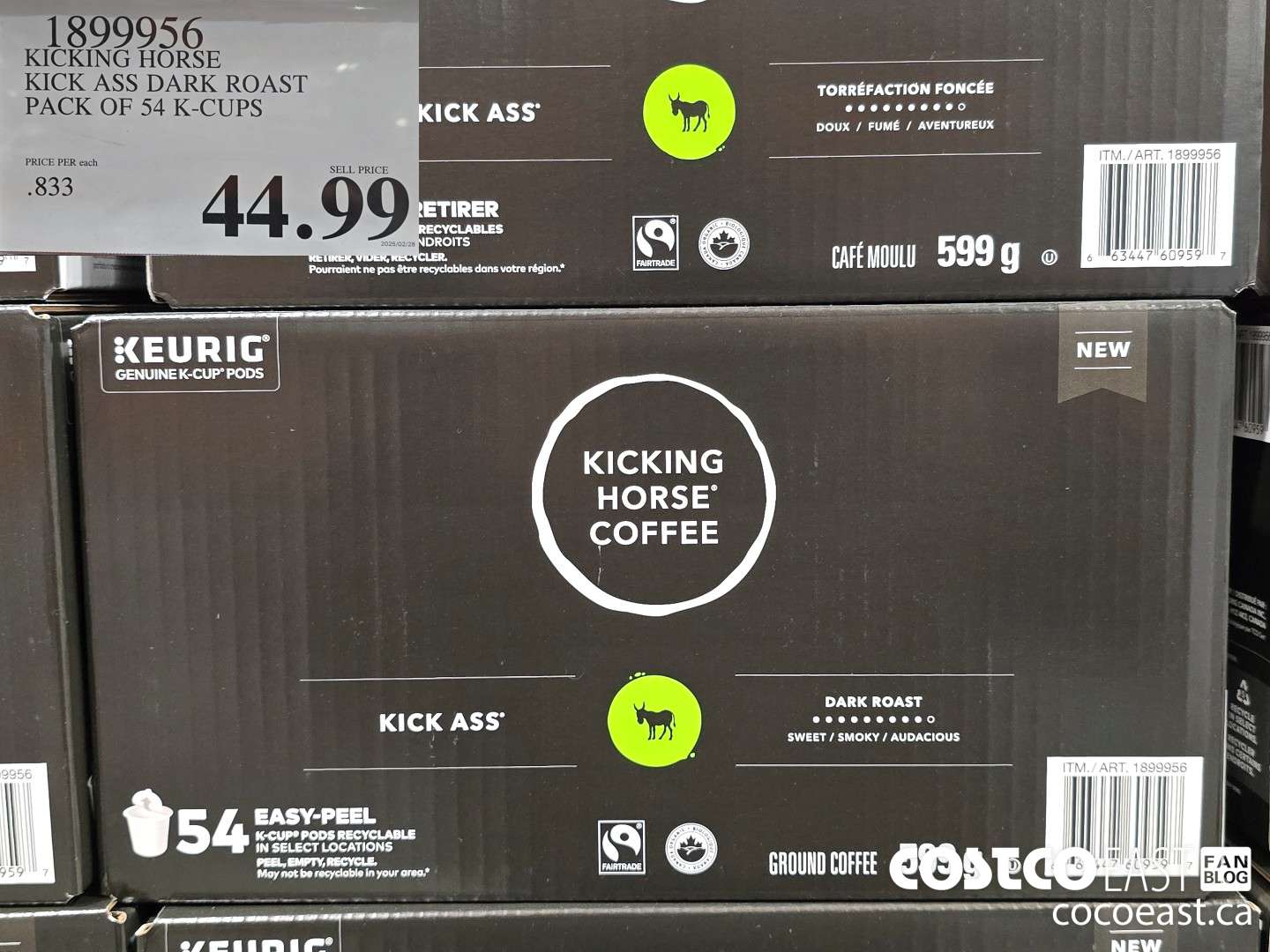 1899956 KICKING HORSE KICK ASS DARK ROAST PACK OF 54 K-CUPS $44.99