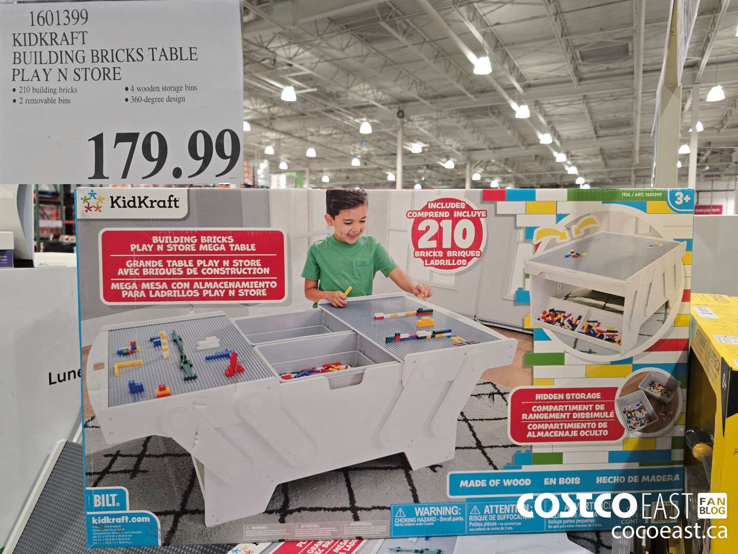 1601399 KIDKRAFT BUILDING BRICKS TABLE PLAY N STORE $179.99