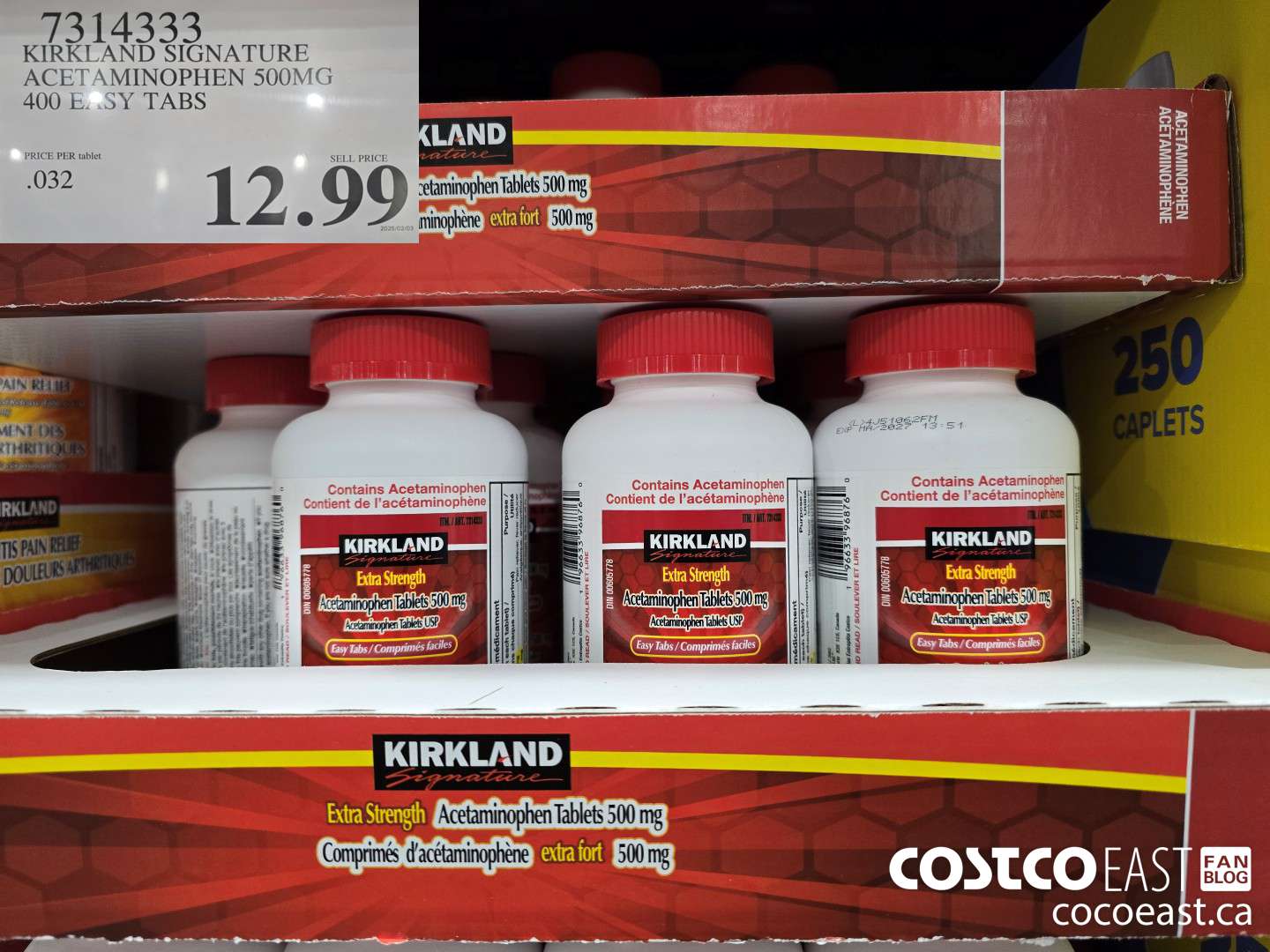 7314333 KIRKLAND SIGNATURE ACETAMINOPHEN S00MG 400 EASY TABS $12.99