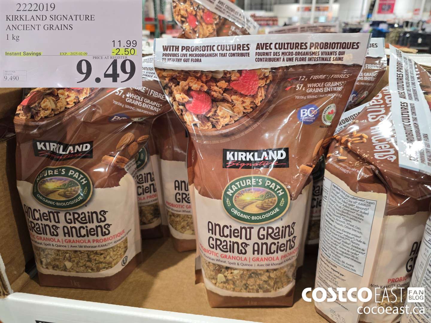2222019 KIRKLAND SIGNATURE ANCIENT GRAINS 1 kg ($2.50 INSTANT SAVINGS EXPIRES ON 2025-02-09) $9.49