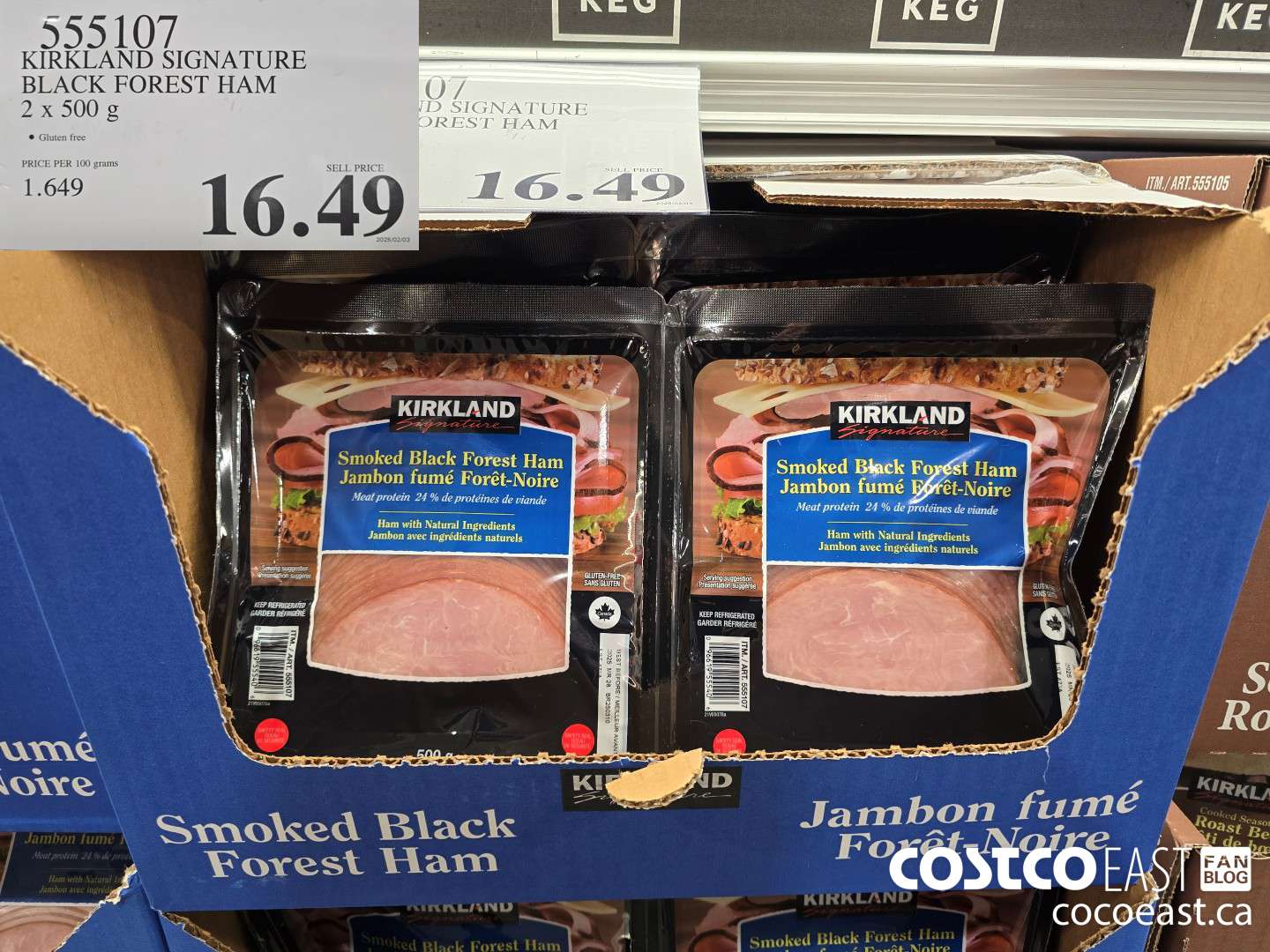 555107 KIRKLAND SIGNATURE BLACK FOREST HAM 2 X 500 G $16.49