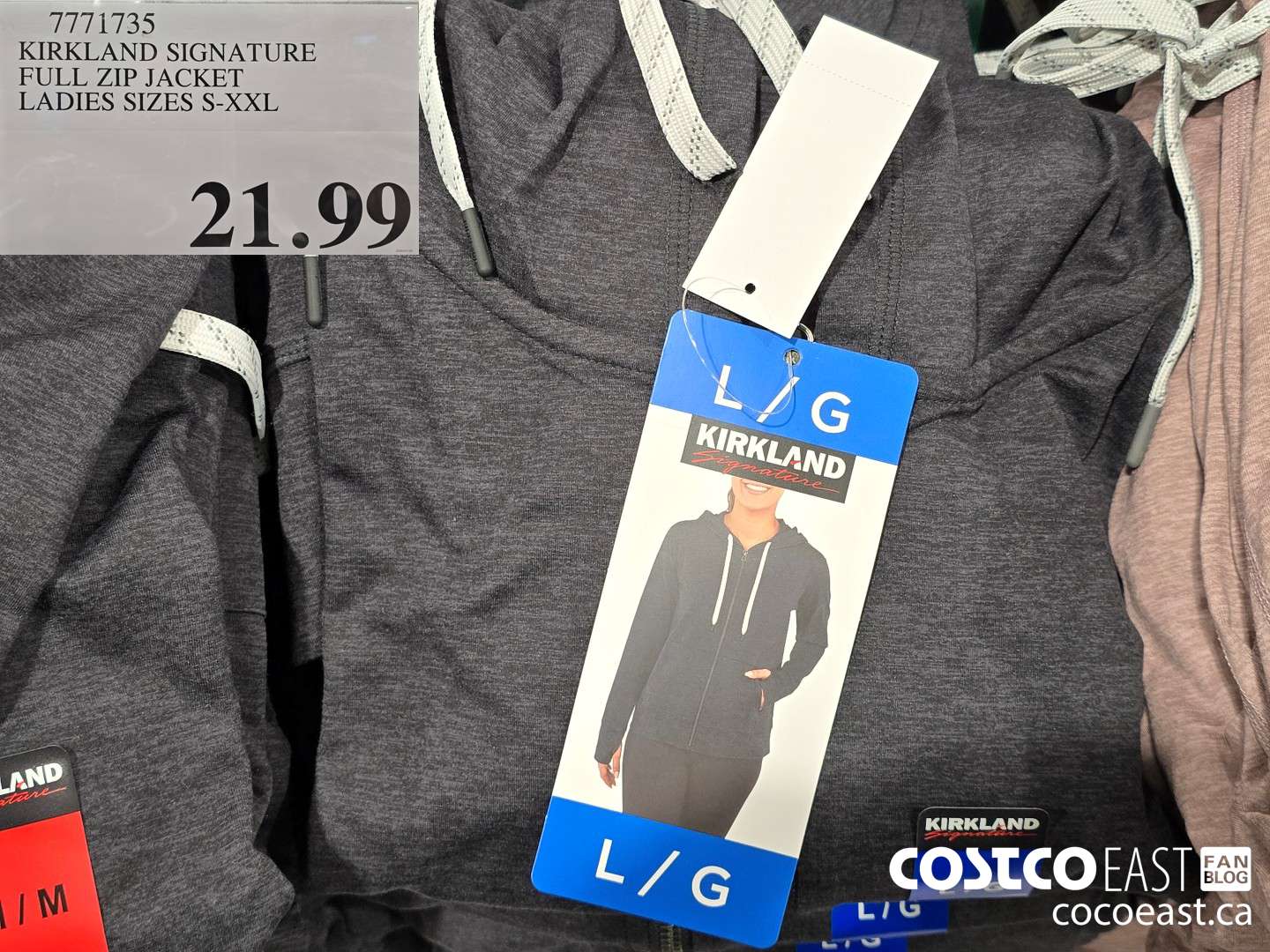 7771735 KIRKLAND SIGNATURE FULL ZIP JACKET LADIES SIZES S-XXL $21.99