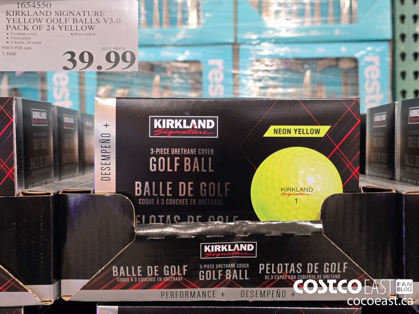 1654550 KIRKLAND SIGNATURE GOLF BALLS V3.0 PACK OF 24 YELLOW $39.99