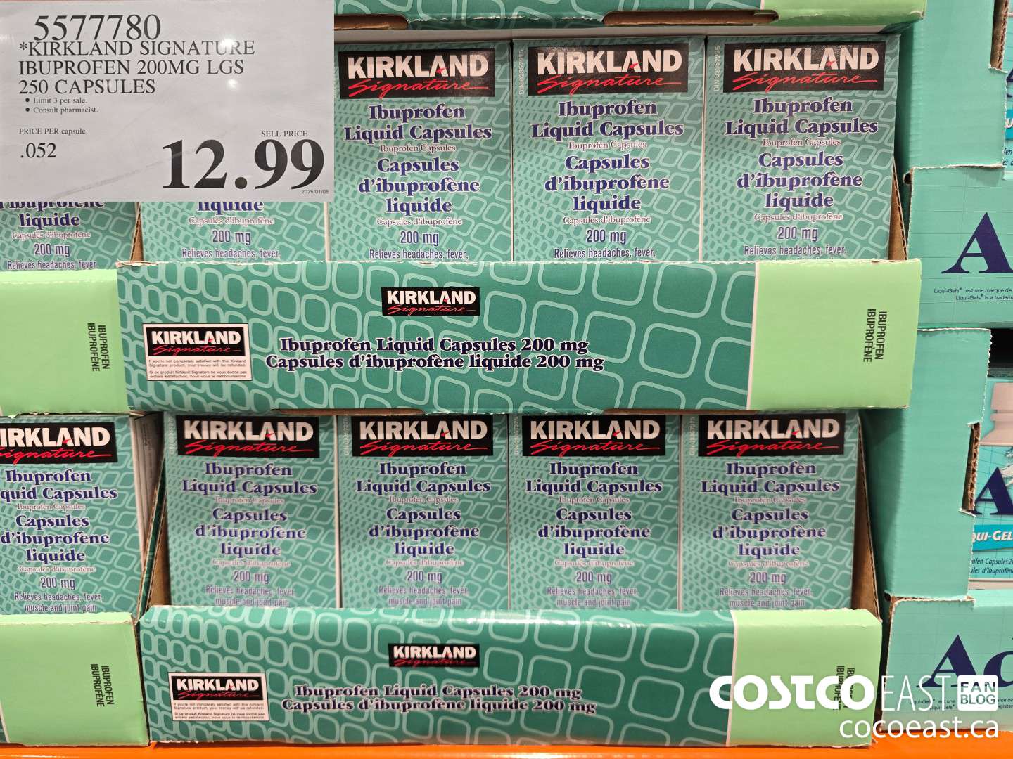5577780 *KIRKLAND SIGNATURE IBUPROFEN 200MG LGS 250 capsules $12.99