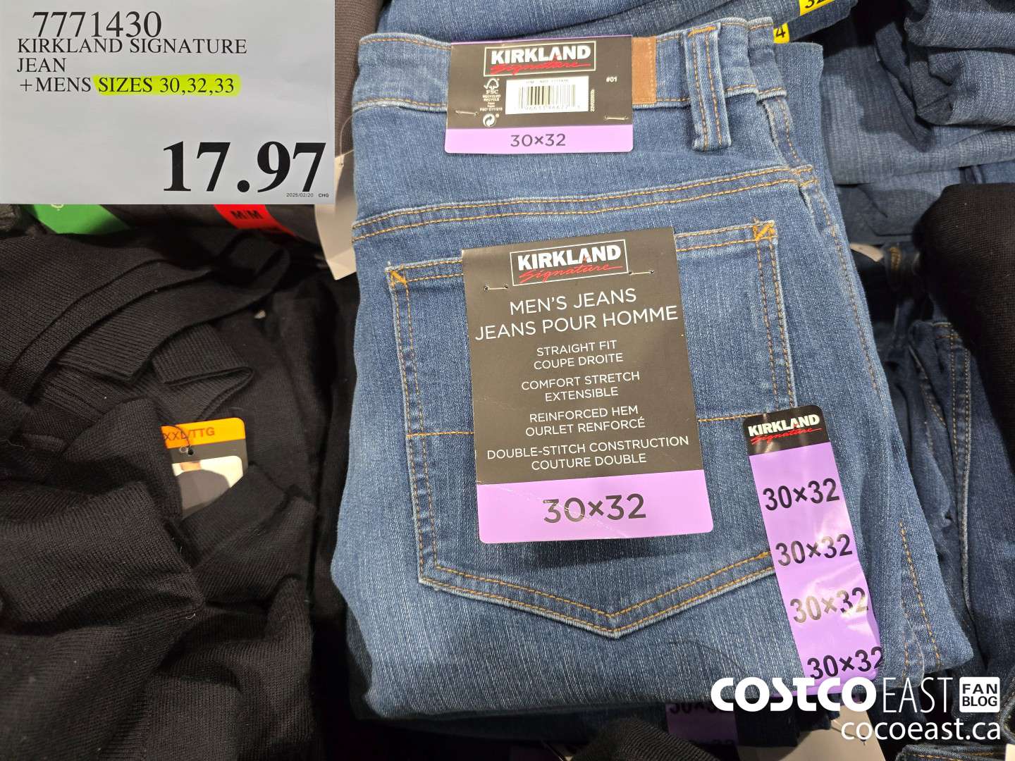 7771430 KIRKLAND SIGNATURE JEAN +MENS SIZES 30,32,33 $17.97