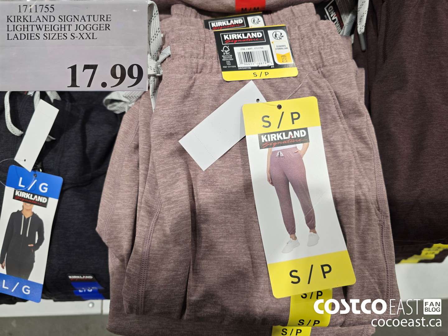 1711755 KIRKLAND SIGNATURE LIGHTWEIGHT JOGGER LADIES SIZES S-XXL $17.99