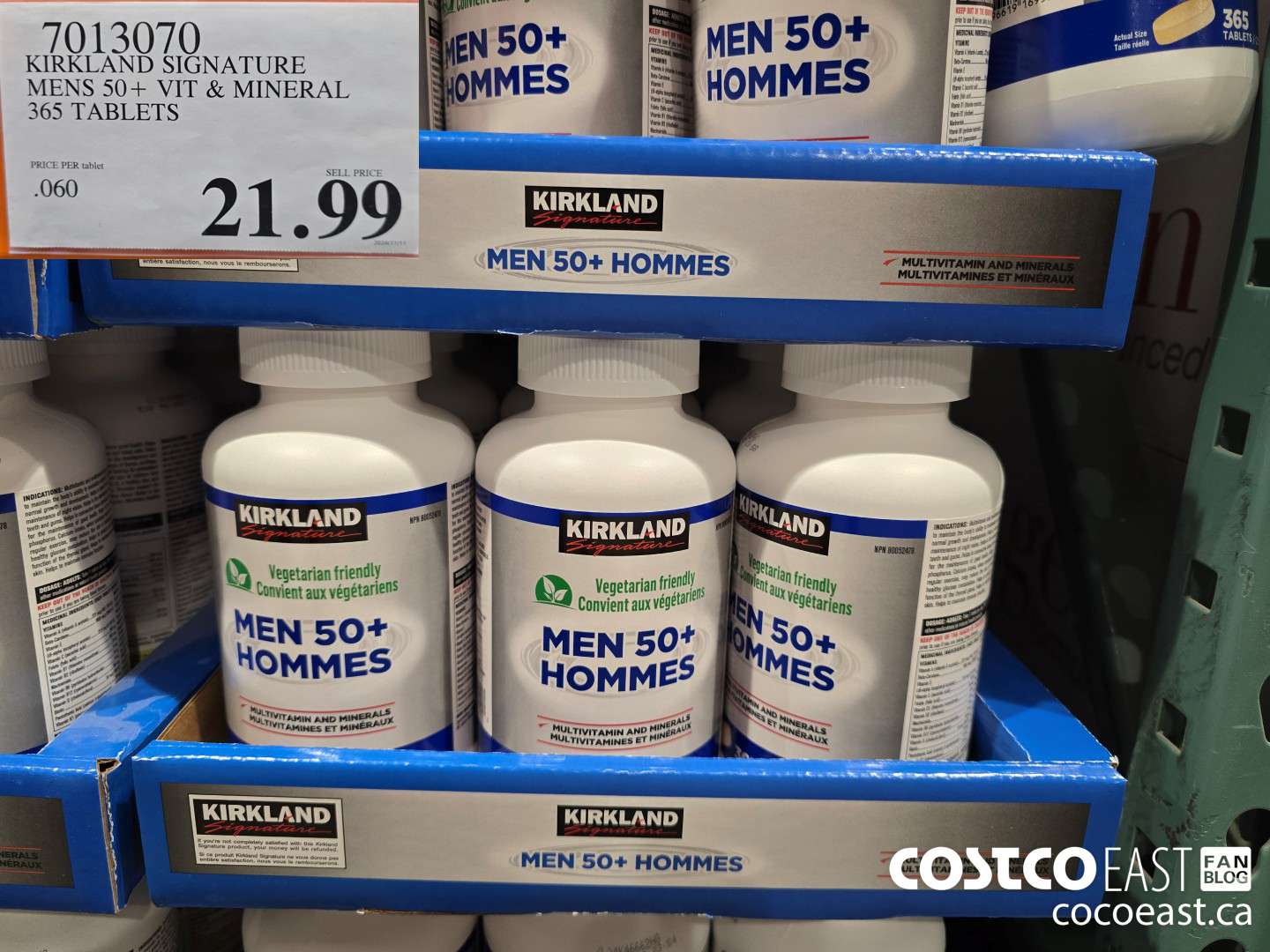 7013070 KIRKLAND SIGNATURE MENS 50+ VIT & MINERAL 365 TABLETS $21.99