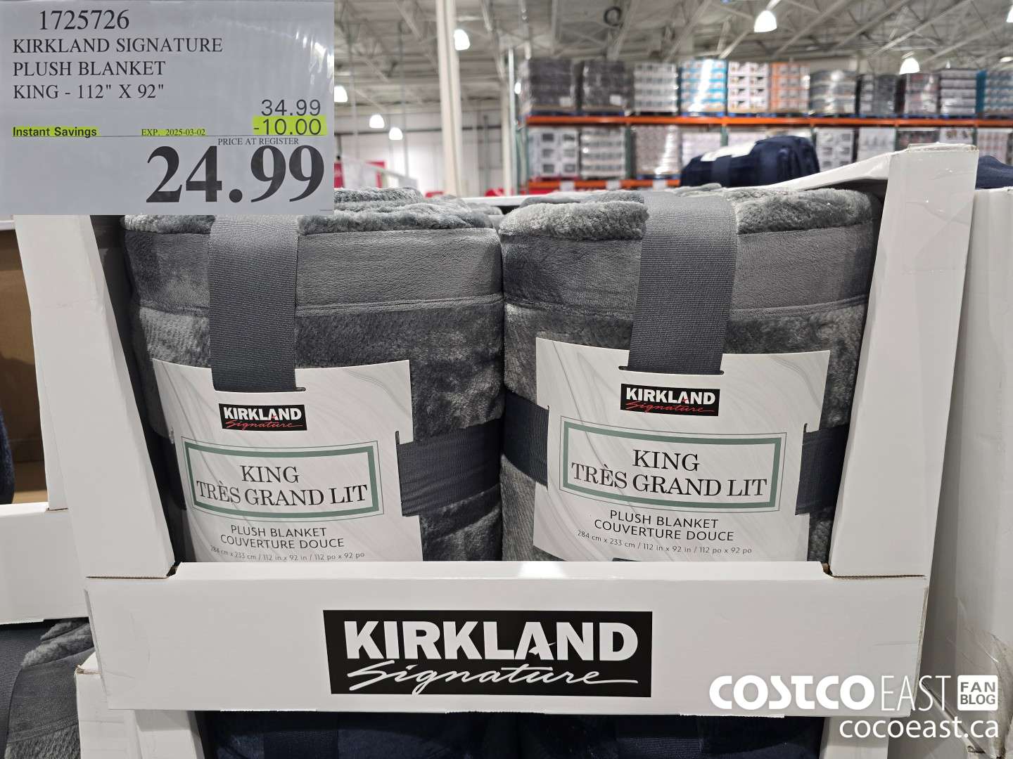 1725726 KIRKLAND SIGNATURE PLUSH BLANKET KING -112