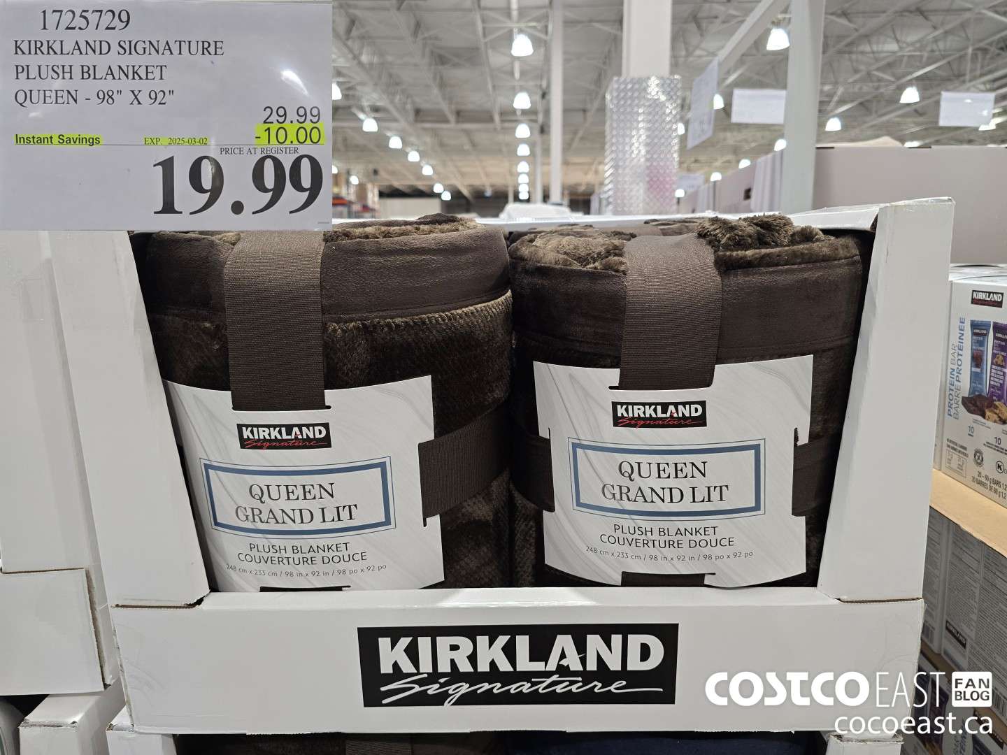 1725729 KIRKLAND SIGNATURE PLUSH BLANKET QUEEN - 98