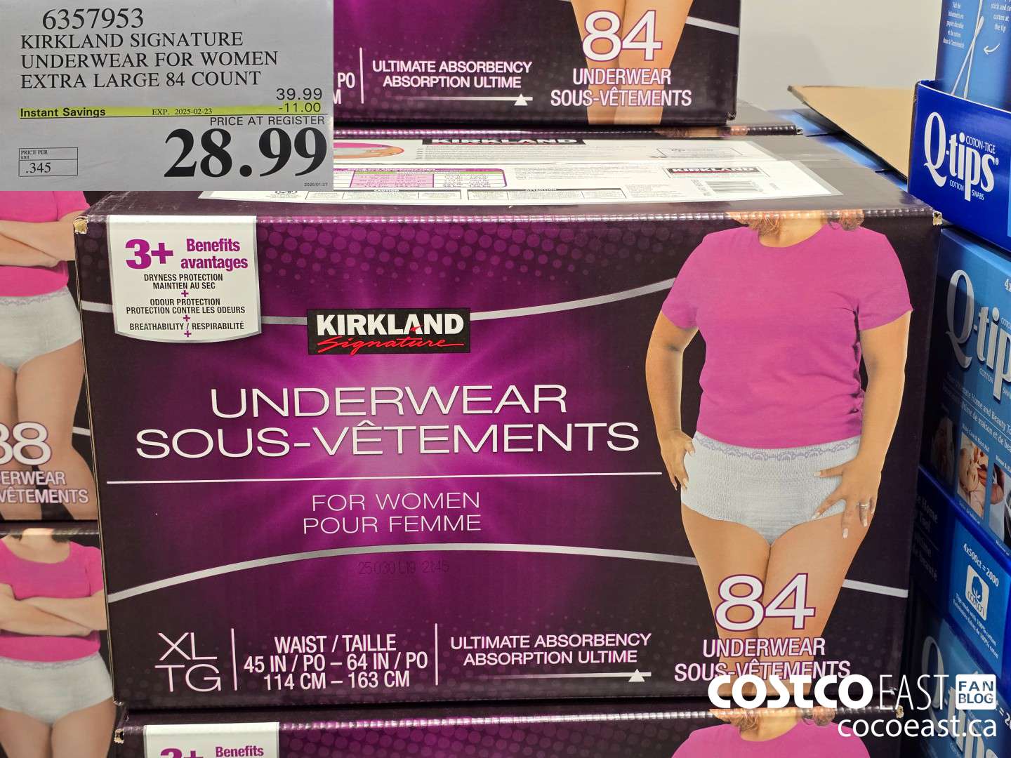 6357953 KIRKLAND SIGNATURE PROTECTIVE UNDERWEAR WOMEN XL 84 COUNT ($11.00 INSTANT SAVINGS EXPIRES ON 2025-02-23) $28.99