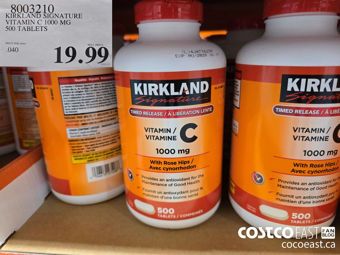 8003210 KIRKLAND SIGNATURE VITAMIN C 1000 MG 500 TABLETS $19.99