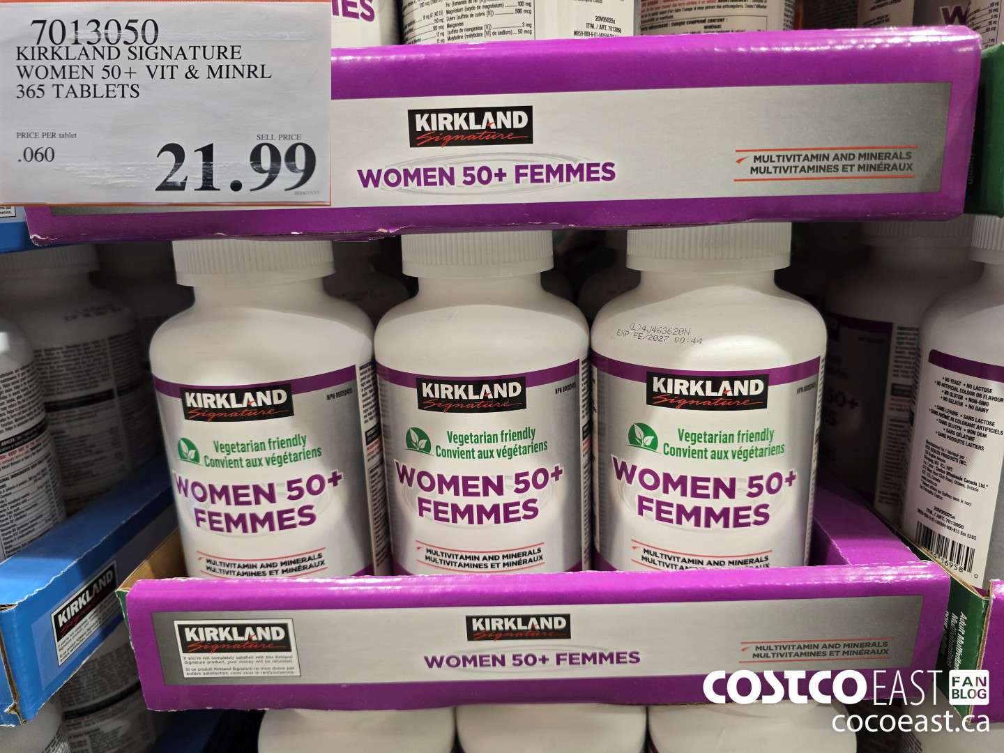 7013050 KIRKLAND SIGNATURE WOMEN 50+ VIT & MINRL 365 TABLETS $21.99