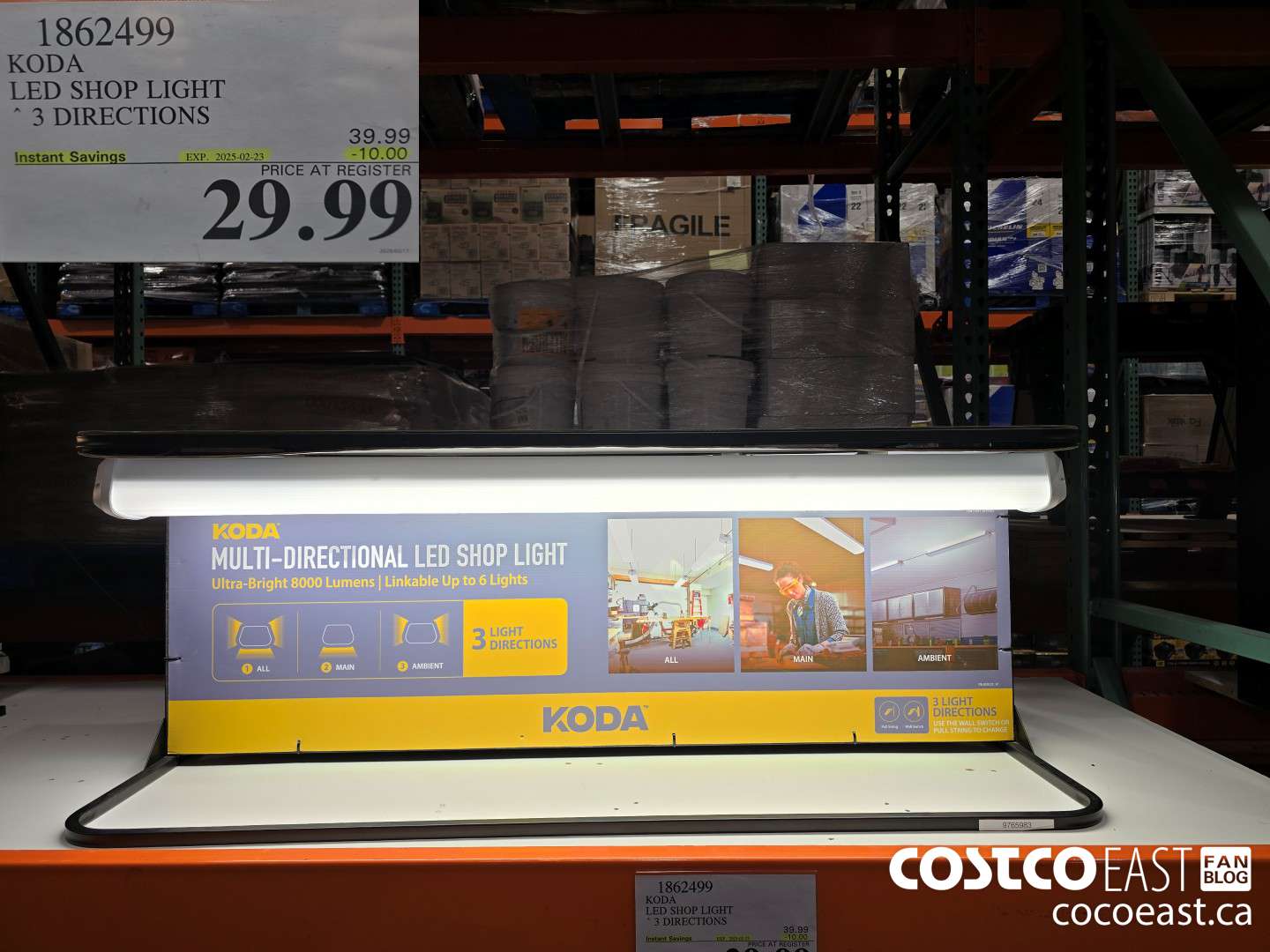 1862499 KODA LED SHOP LIGHT * 3 DIRECTIONS ($10.00 INSTANT SAVINGS EXPIRES ON 2025-02-23) $29.99