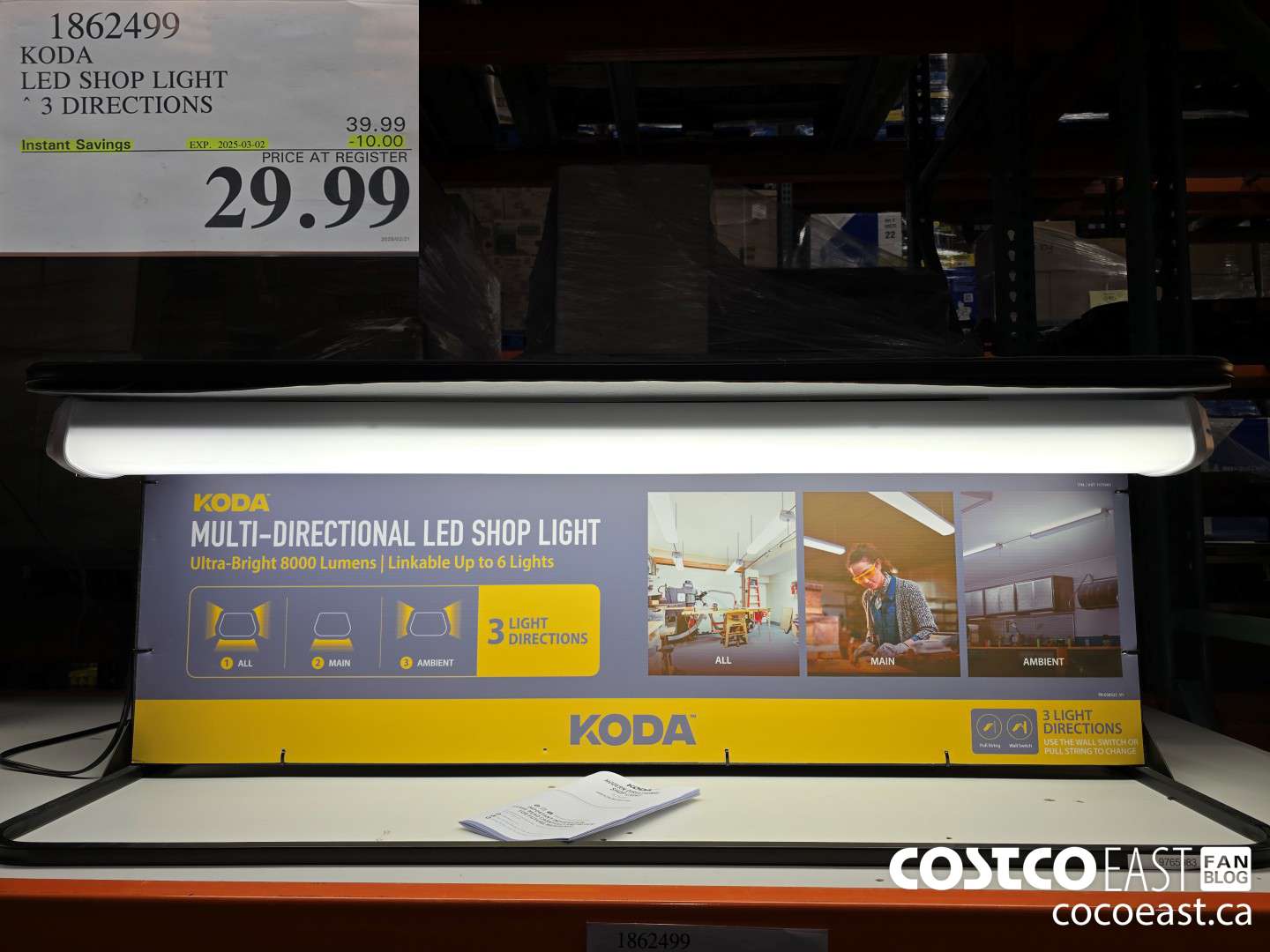 1862499 KODA LED SHOP LIGHT * 3 DIRECTIONS ($10.00 INSTANT SAVINGS EXPIRES ON 2025-03-02) $29.99