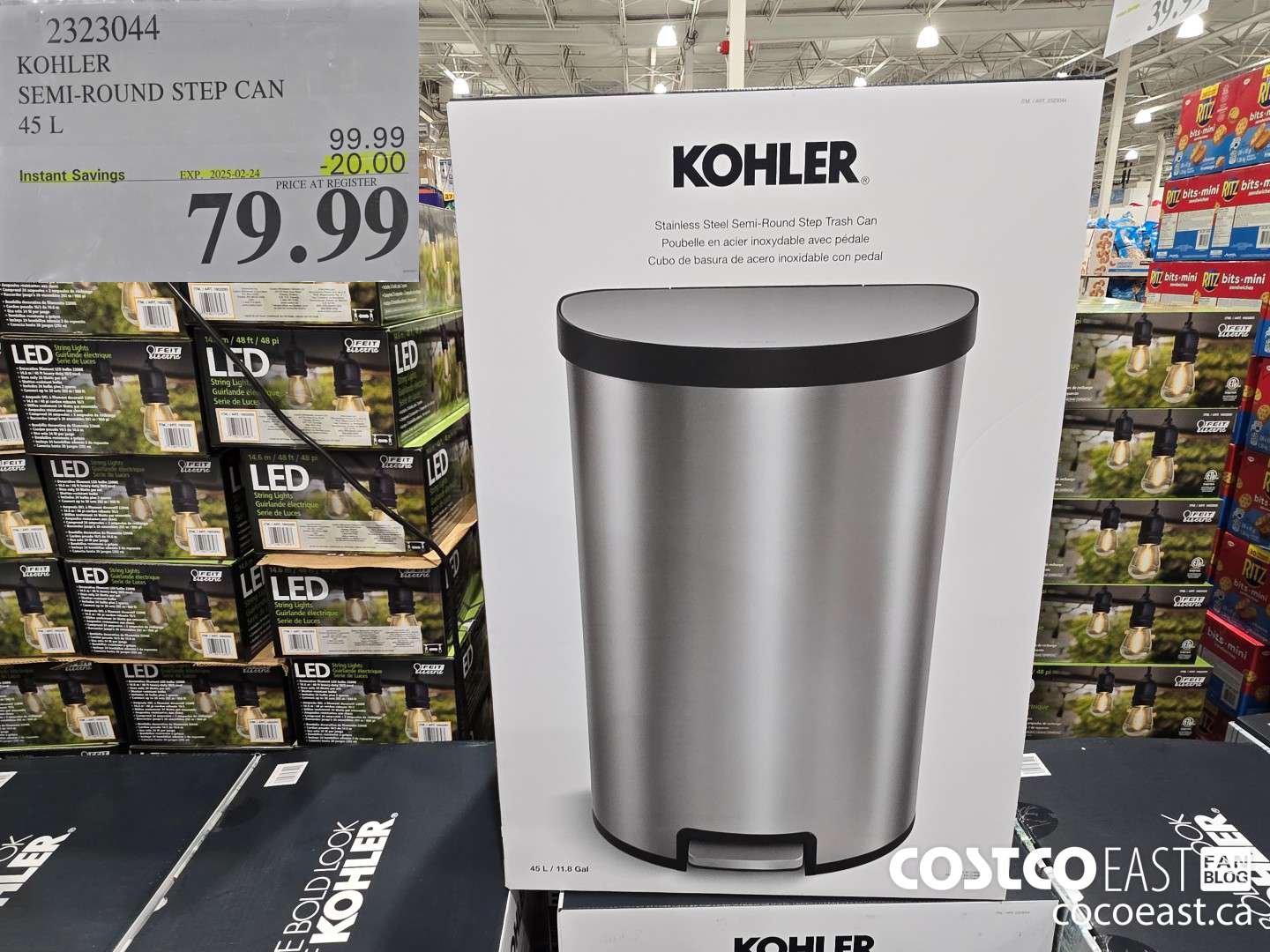 2323044 KOHLER SEMI-ROUND STEP CAN 45L ($20.00 INSTANT SAVINGS EXPIRES ON 2025-02-24) $79.99