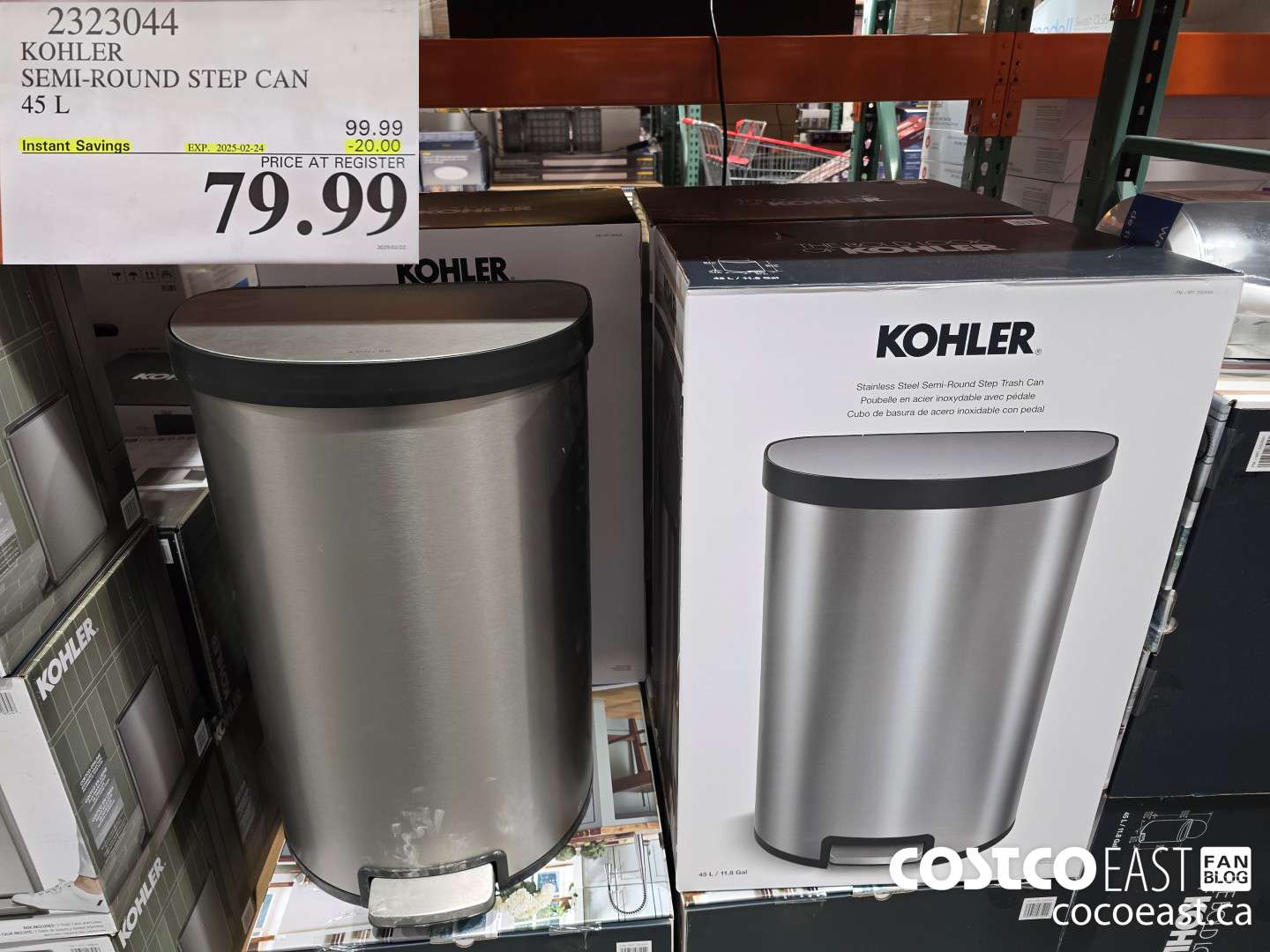 2323044 KOHLER SEMI-ROUND STEP CAN 45L ($20.00 INSTANT SAVINGS EXPIRES ON 2025-02-24) $79.99