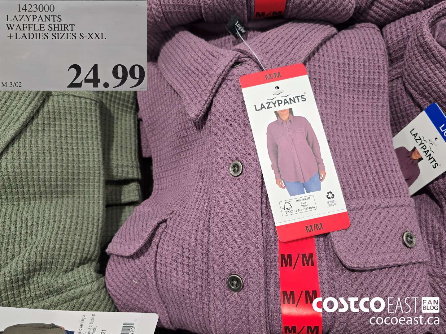 1423000 LAZYPANTS WAFFLE SHIRT +LADIES SIZES S-XXL $24.99