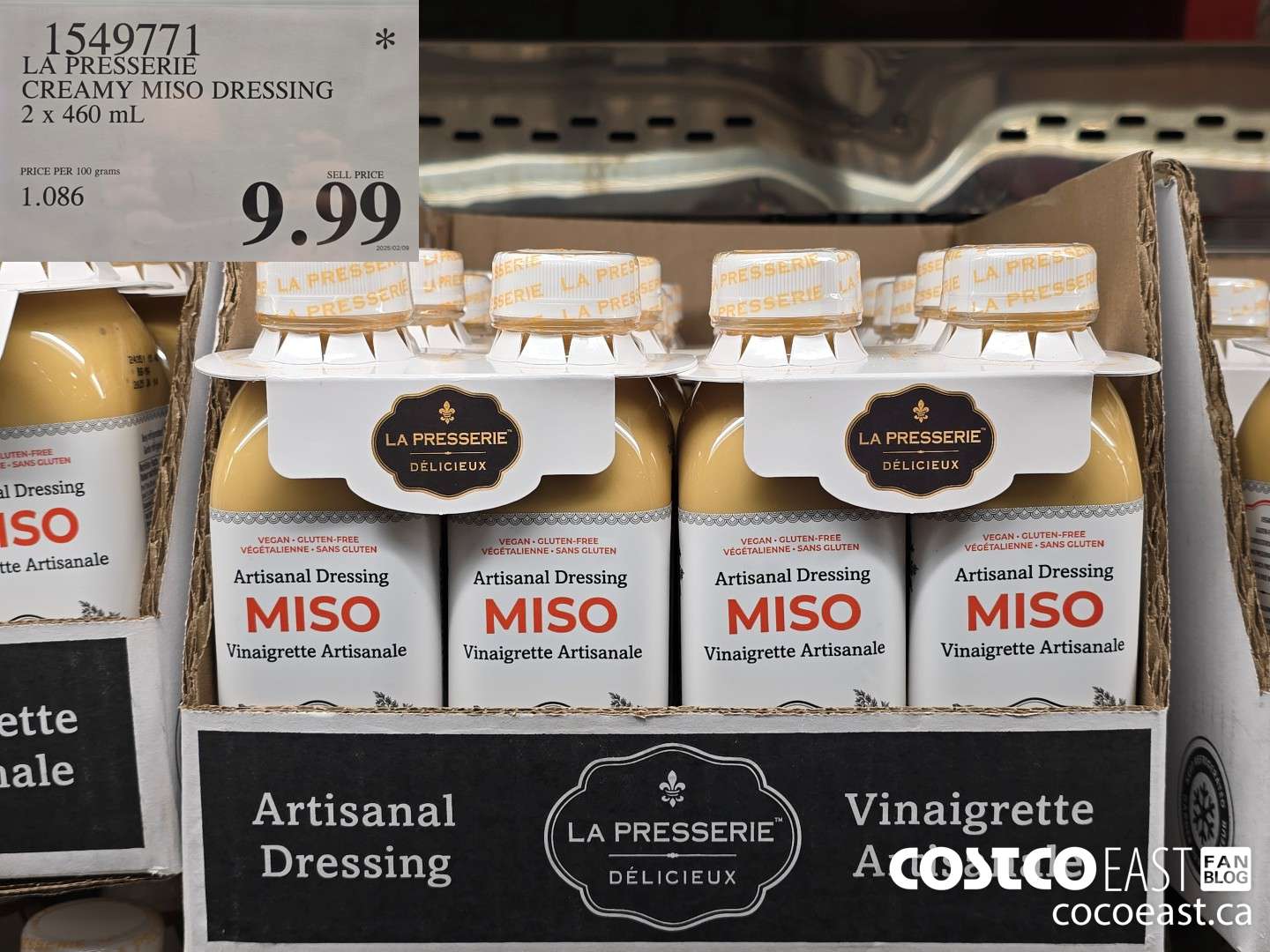 1549771 LA PRESSERIE CREAMY MISO DRESSING 2 x 460 mL $9.99
