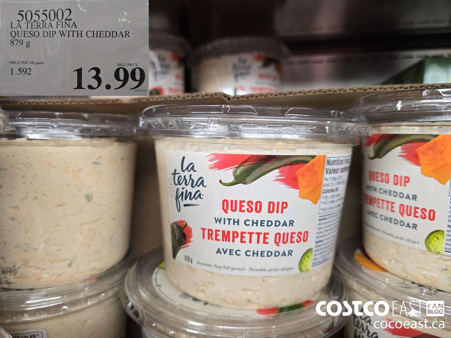 5055002 LA TERRA FINA QUESO DIP WITH CHEDDAR 879 G $13.99