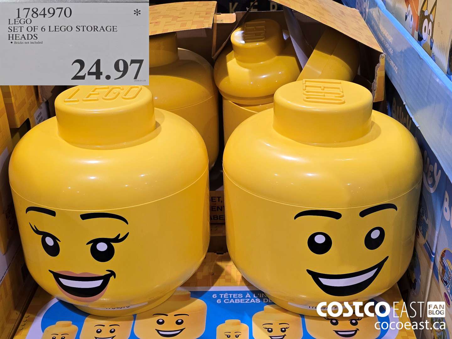 1784970 LEGO SET OF 6 LEGO STORAGE HEADS $24.97