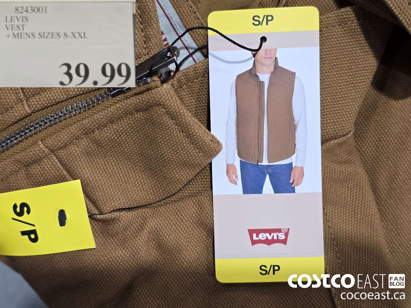 8243001 LEVIS VEST MENS SIZES S-XXL $39.99