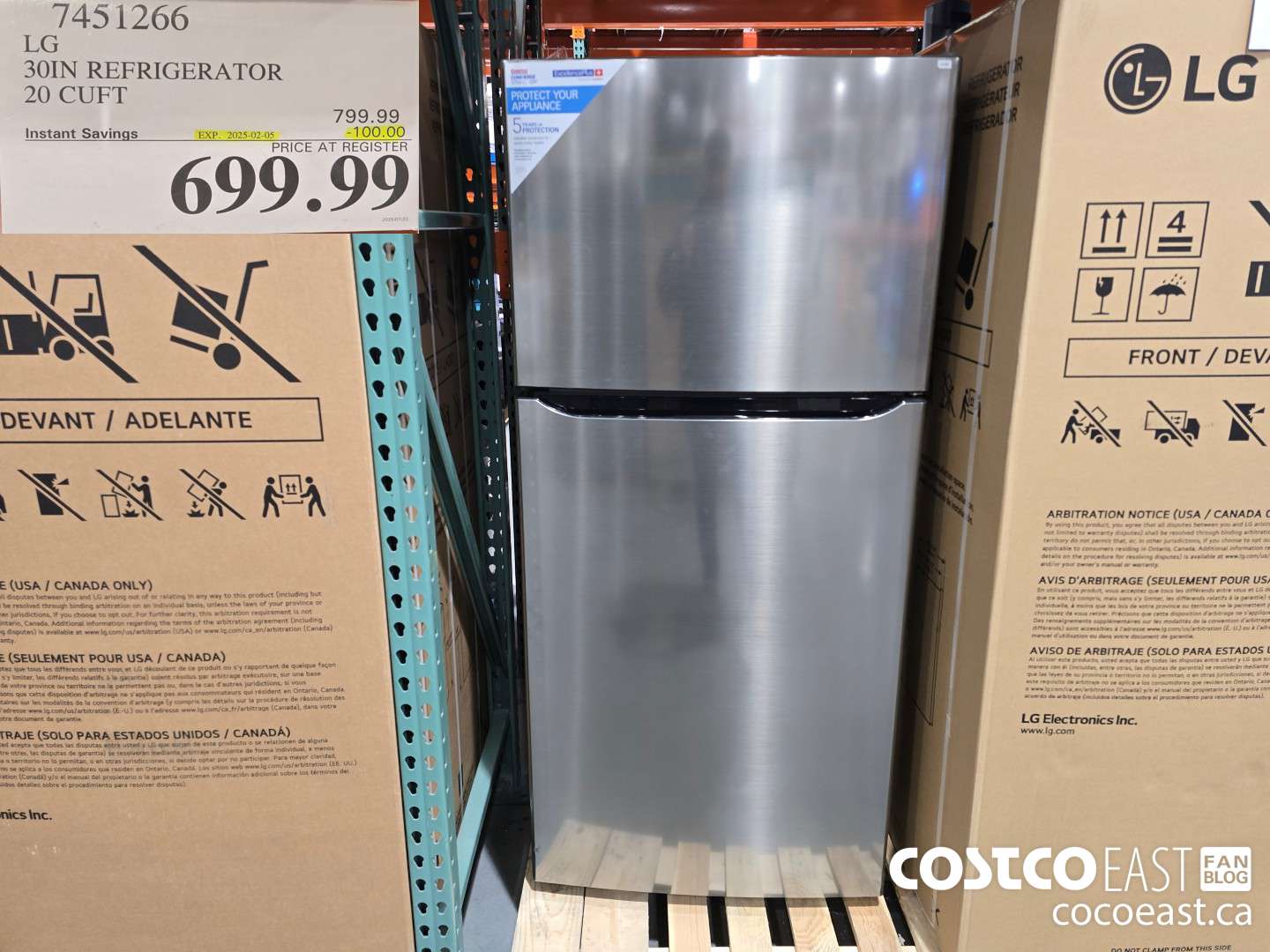 7451266 LG 30 IN. REFRIGERATOR 20 cuft ($50.00 INSTANT SAVINGS EXPIRES ON 2025-02-05) $699.99