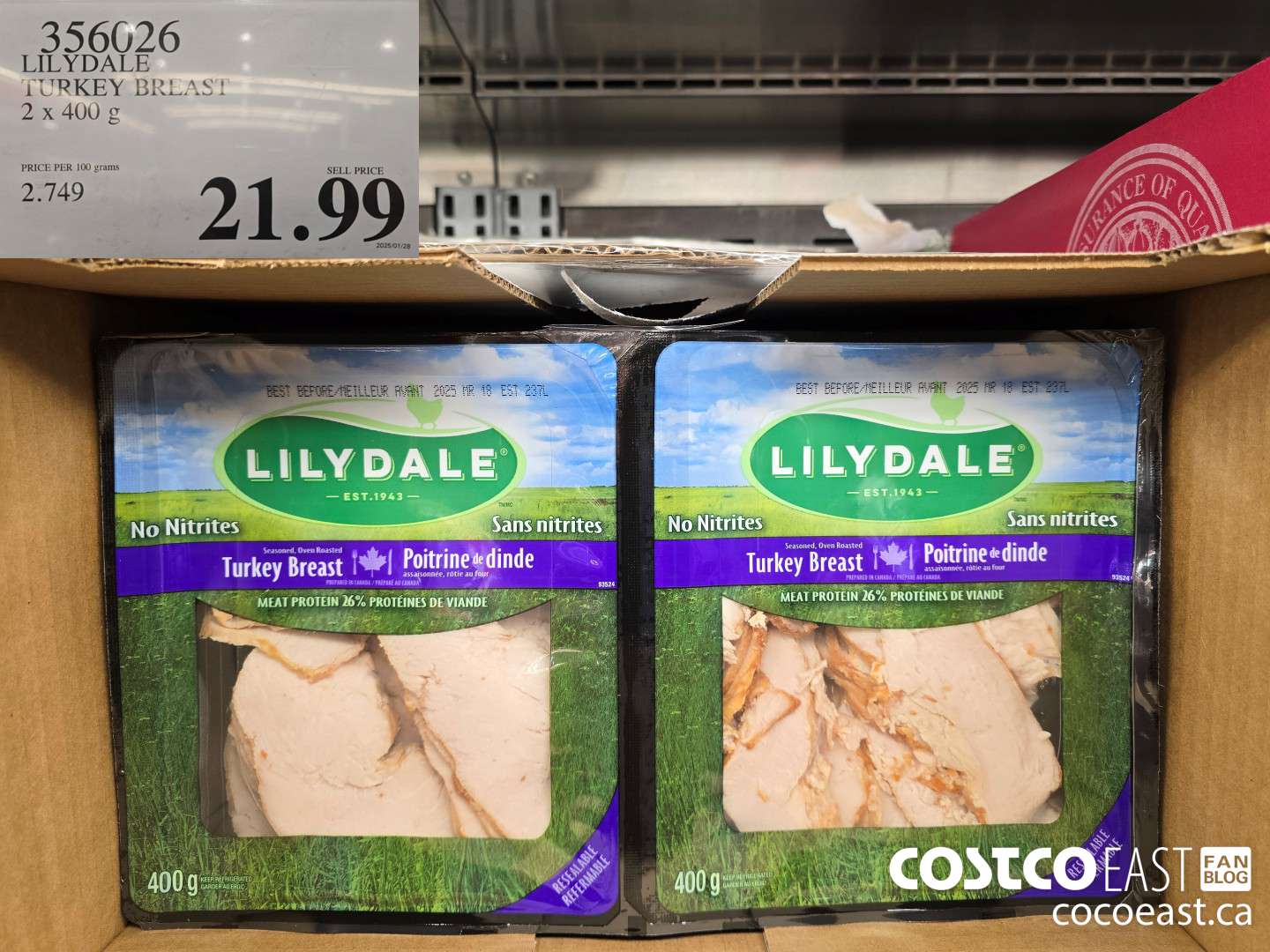 356026 LILYDALE TURKEY BREAST 2 x 400 g $21.99