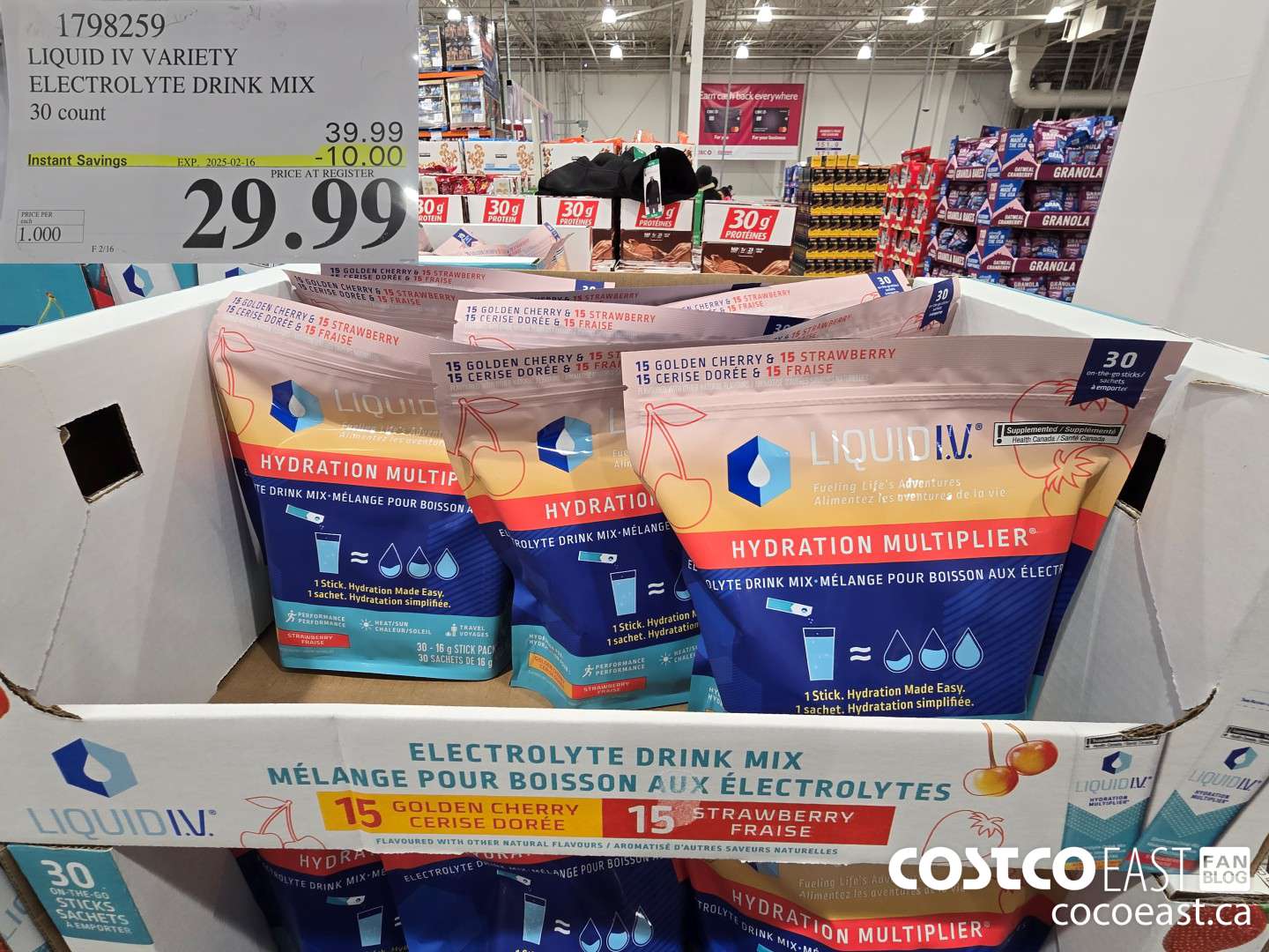 1798259 LIQUID IV VARIETY ELECTROLYTE DRINK MIX 30 count ($10.00 INSTANT SAVINGS EXPIRES ON 2025-02-16) $29.99