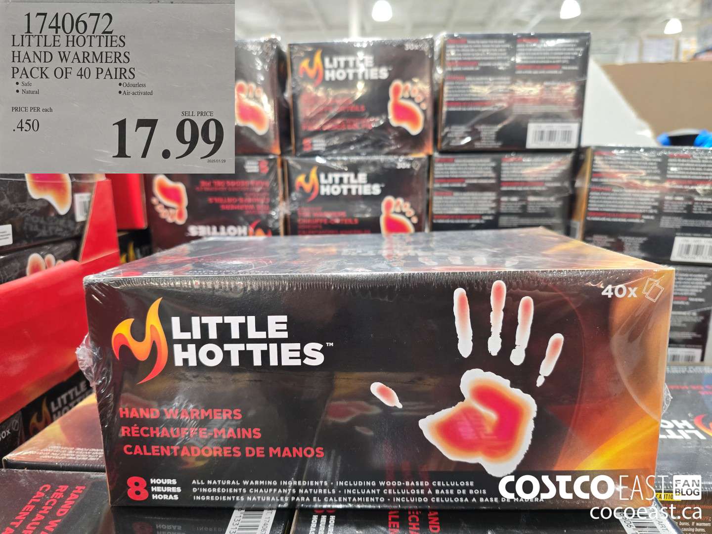 1740672 LITTLE HOTTIES HAND WARMERS PACK OF 40 PAIRS $17.99