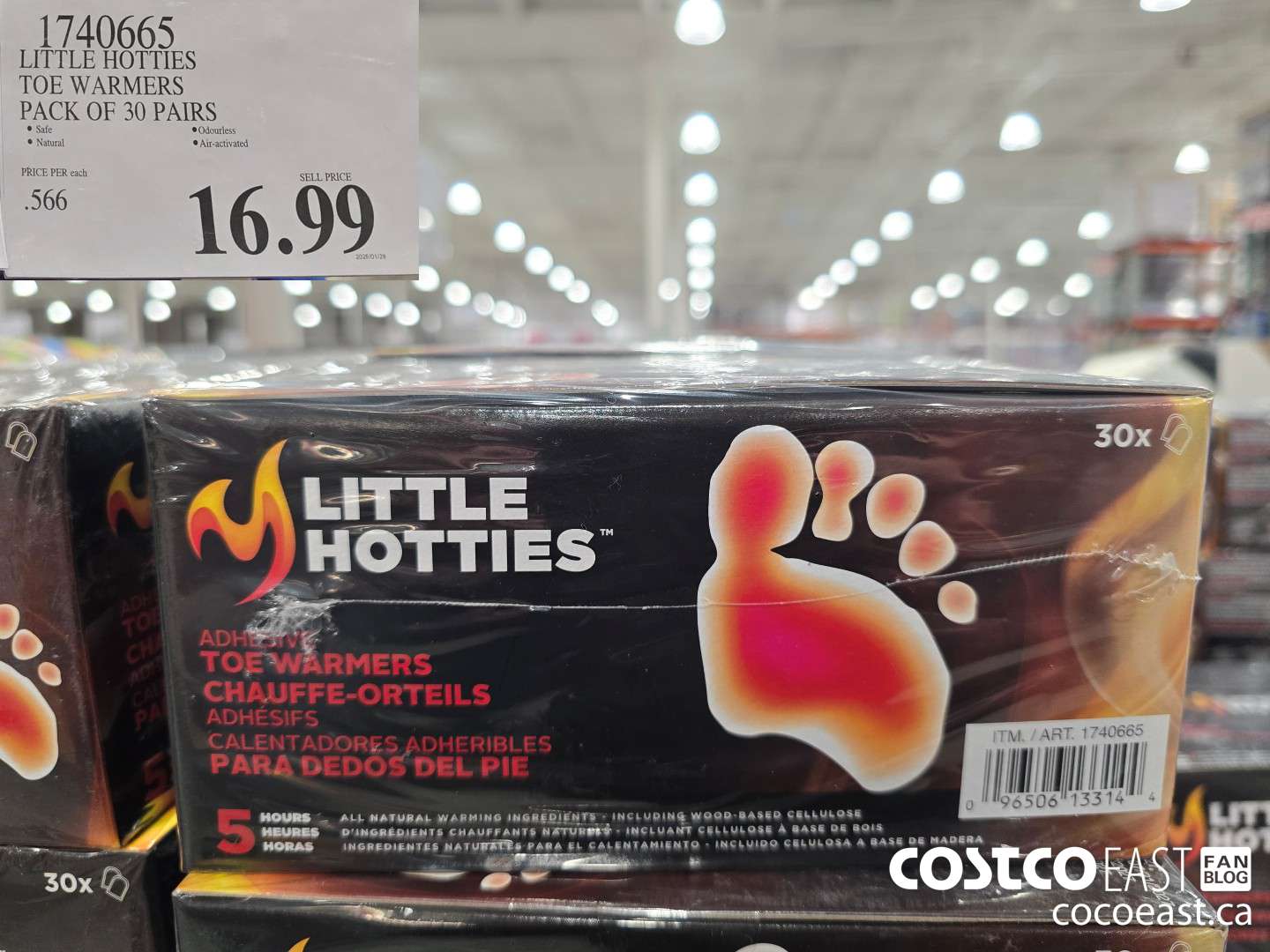 1740665 LITTLE HOTTIES TOE WARMERS PACK OF 30 PAIRS $16.99