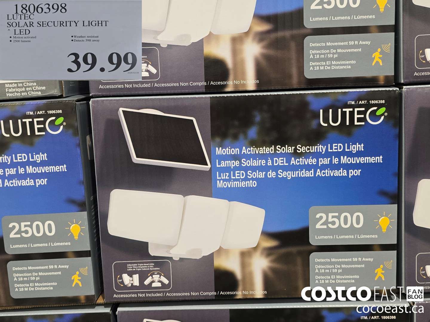 1806398 LUTEC SOLAR SECURITY LIGHT LED $39.99