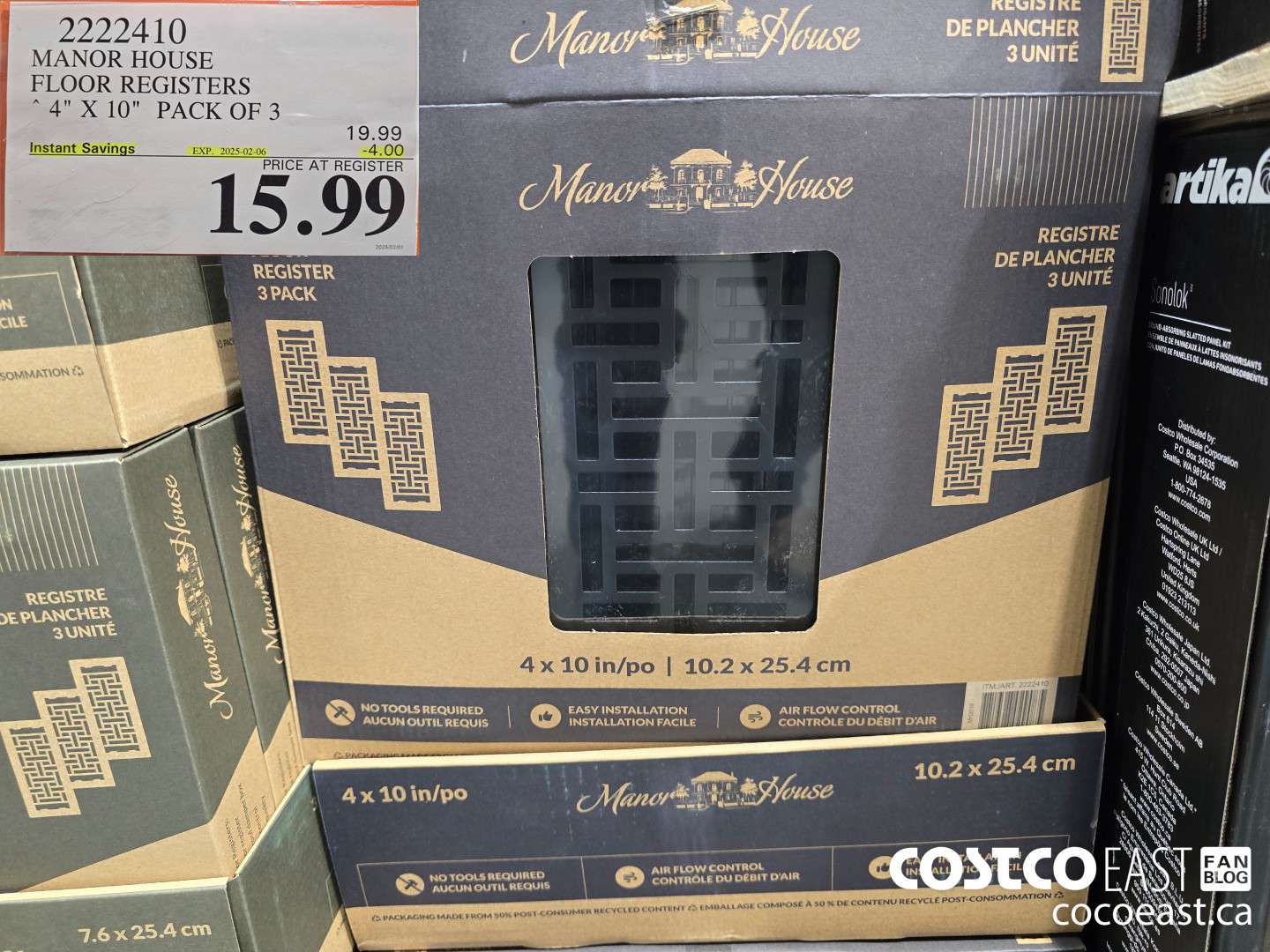 2222410 MANOR HOUSE FLOOR REGISTERS 4