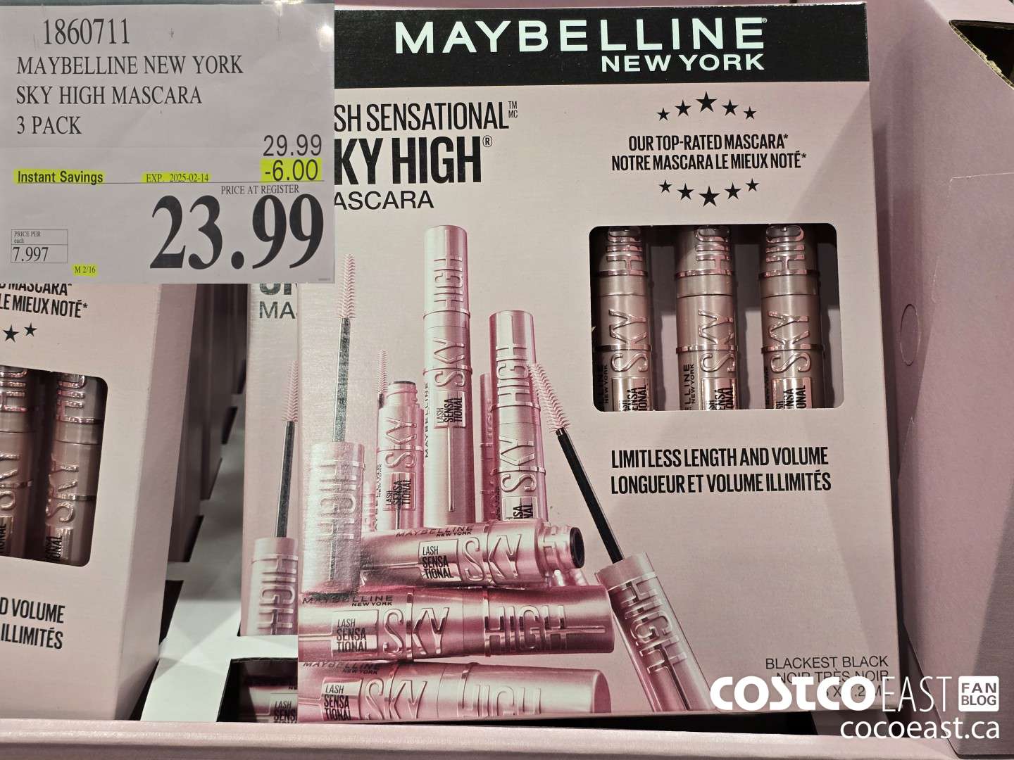 1860711 MAYBELLINE NEW YORK SKY HIGH MASCARA 3 PACK ($6.00 INSTANT SAVINGS EXPIRES ON 2025-02-14) $23.99