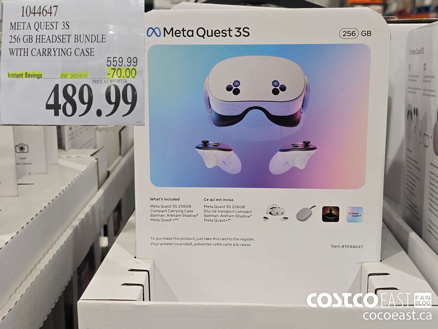 1044647 META QUEST 3S 256GB HEADSET BUNDLE WITH CARRYING CASE ($70.00 INSTANT SAVINGS EXPIRES ON 2025-02-13) $489.99