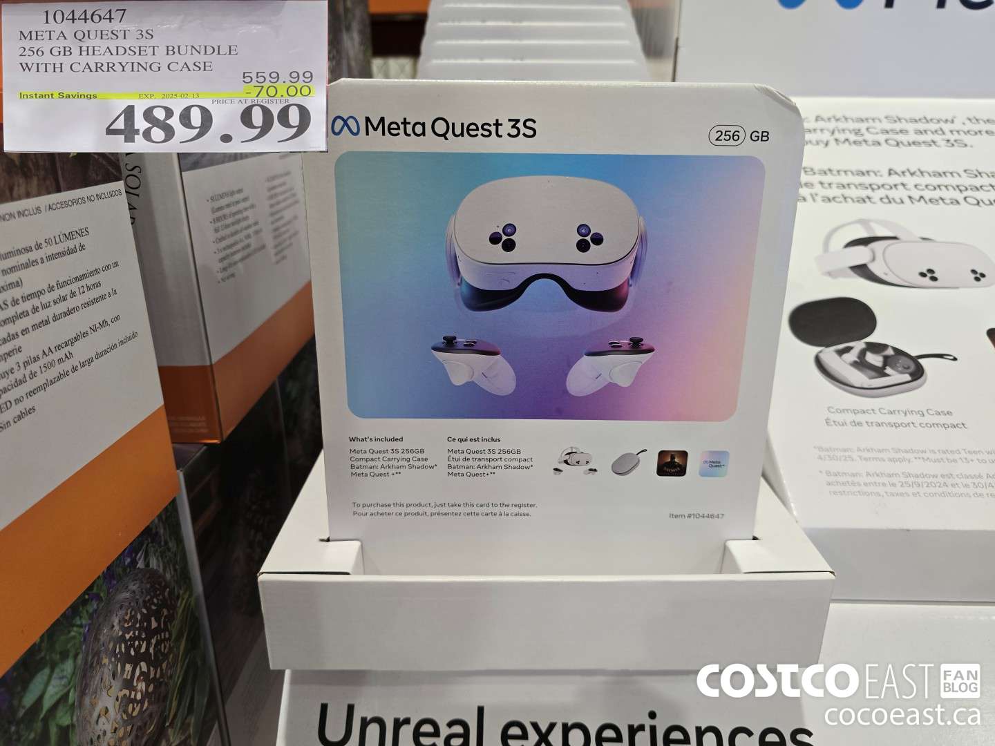 1044647 META QUEST 3S 256GB HEADSET BUNDLE WITH CARRYING CASE ($70.00 INSTANT SAVINGS EXPIRES ON 2025-02-13) $489.99